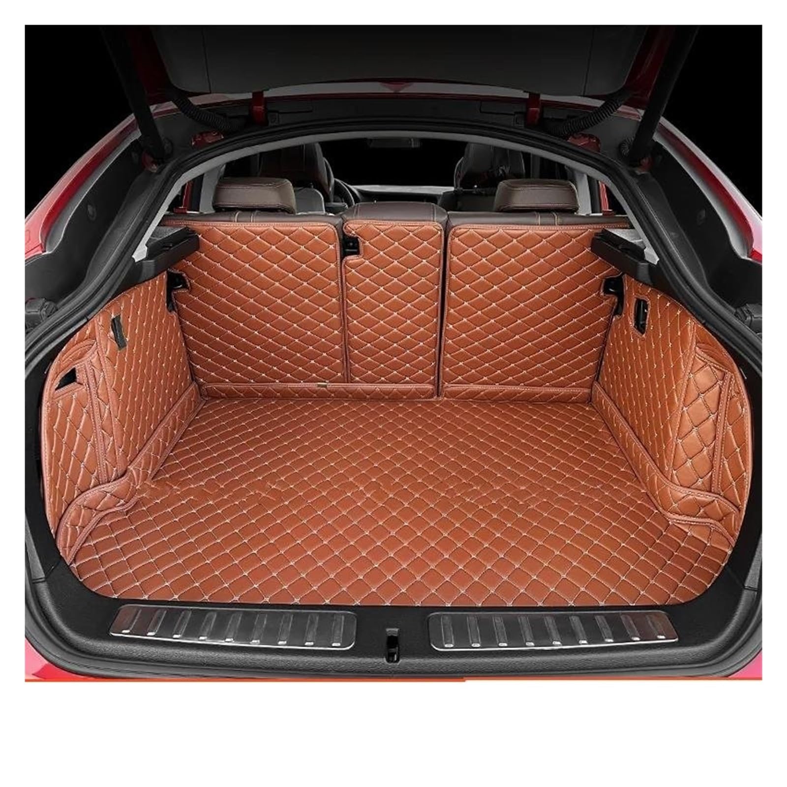 Tapis Coffre Voiture Tapis De Coffre Voiture À Couverture Complète Accessoire Protection pour Toyota pour Prius 2012-2017(Brun)