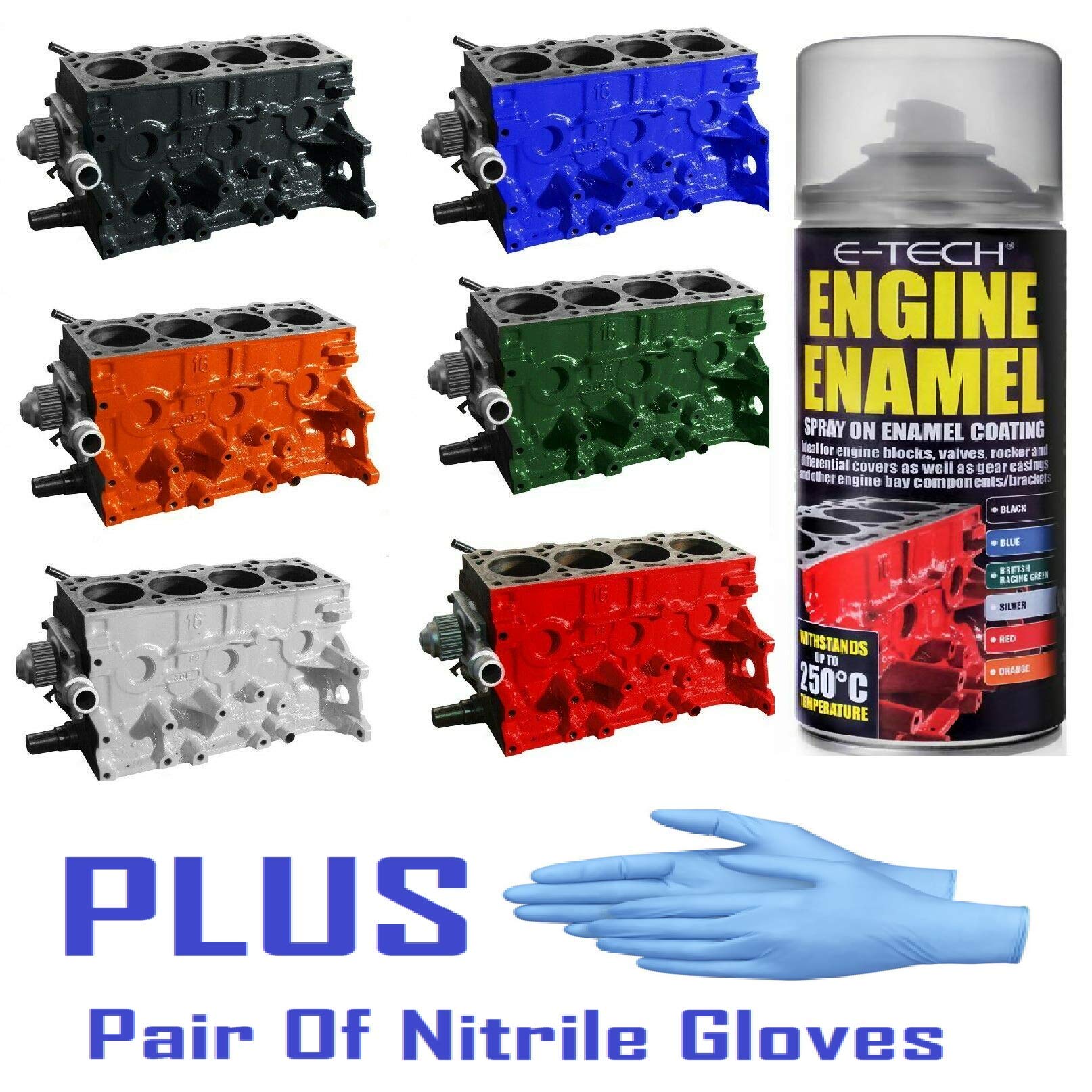 Buy RED ETECH Heat Resistant Engine Enamel Paint 400ml Spray On High Temp Paint Online at