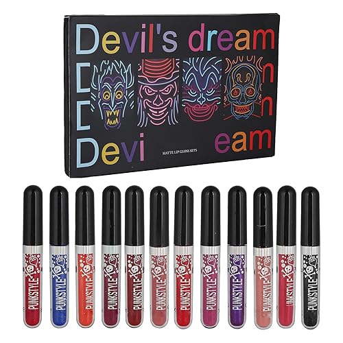 12pcs Women Shiny Liquid Lipstick Set, Long Lasting Lip Gloss with 12 Colors, tribute for Cosplay Makeup, for Dating, Birthday Party