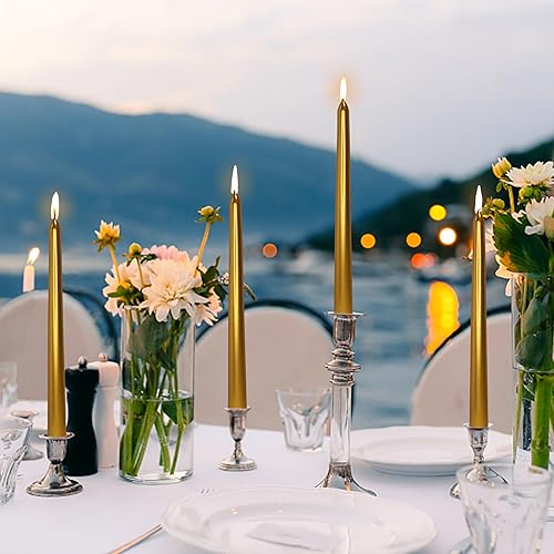 Miniatura 10 de Velas cónicas rosadas trenzadas de 10 pulgadas sin perfume hechas a mano en espiral para decoración de bodas, fiestas de Navidad