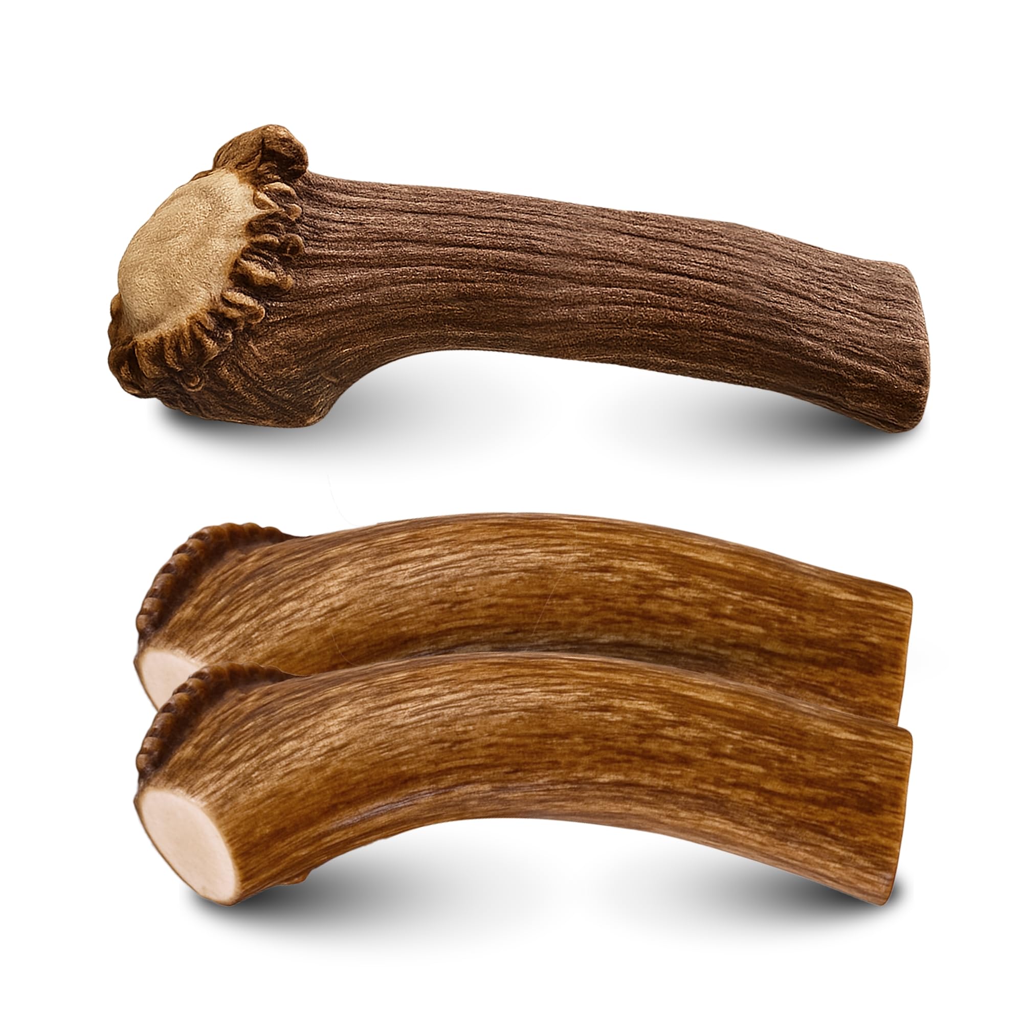 WhiteTail Naturals Whole Deer Antlers for Large Dogs Naturally Shed Bundle Includes 3 Pack- Jumbo XXL Dog Chews