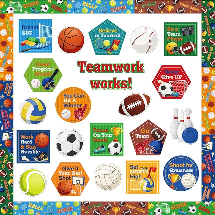 Buy Sports Motivational Bulletin Board Set with Bulletin Board Borders
