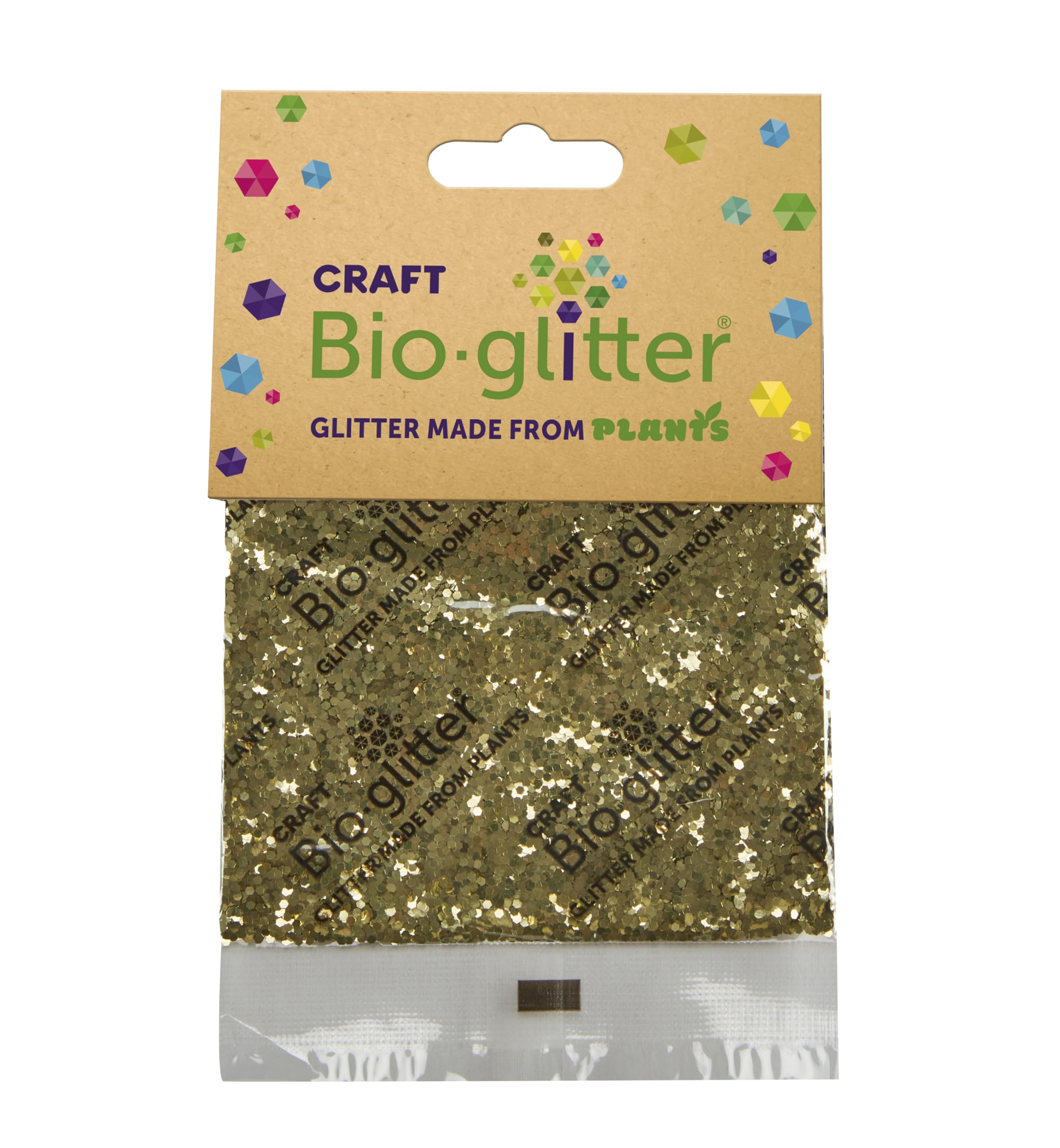 Craft Biodegradable Glitter, Chunky Glitter, Arts and Crafts for Kids, Card Making, Decorations, Candle Making, Eco-Friendly, Cruelty Free - Gold - 20g x 10