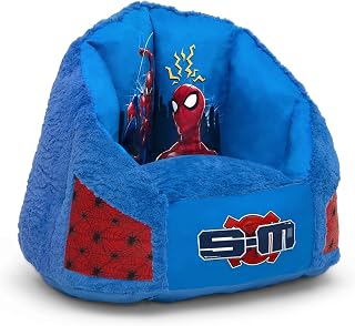 Spider-Man Cozee Fluffy Chair with Memory Foam Seat by Delta Children, Kid Size (for Kids Up to 10 Years Old)