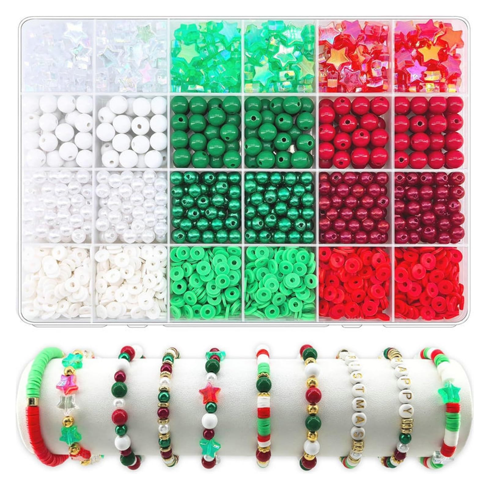 Senyoi DIY Beads kit 2,220-Piece Polymer Clay Bead DIY Kit(Beads Kit3)