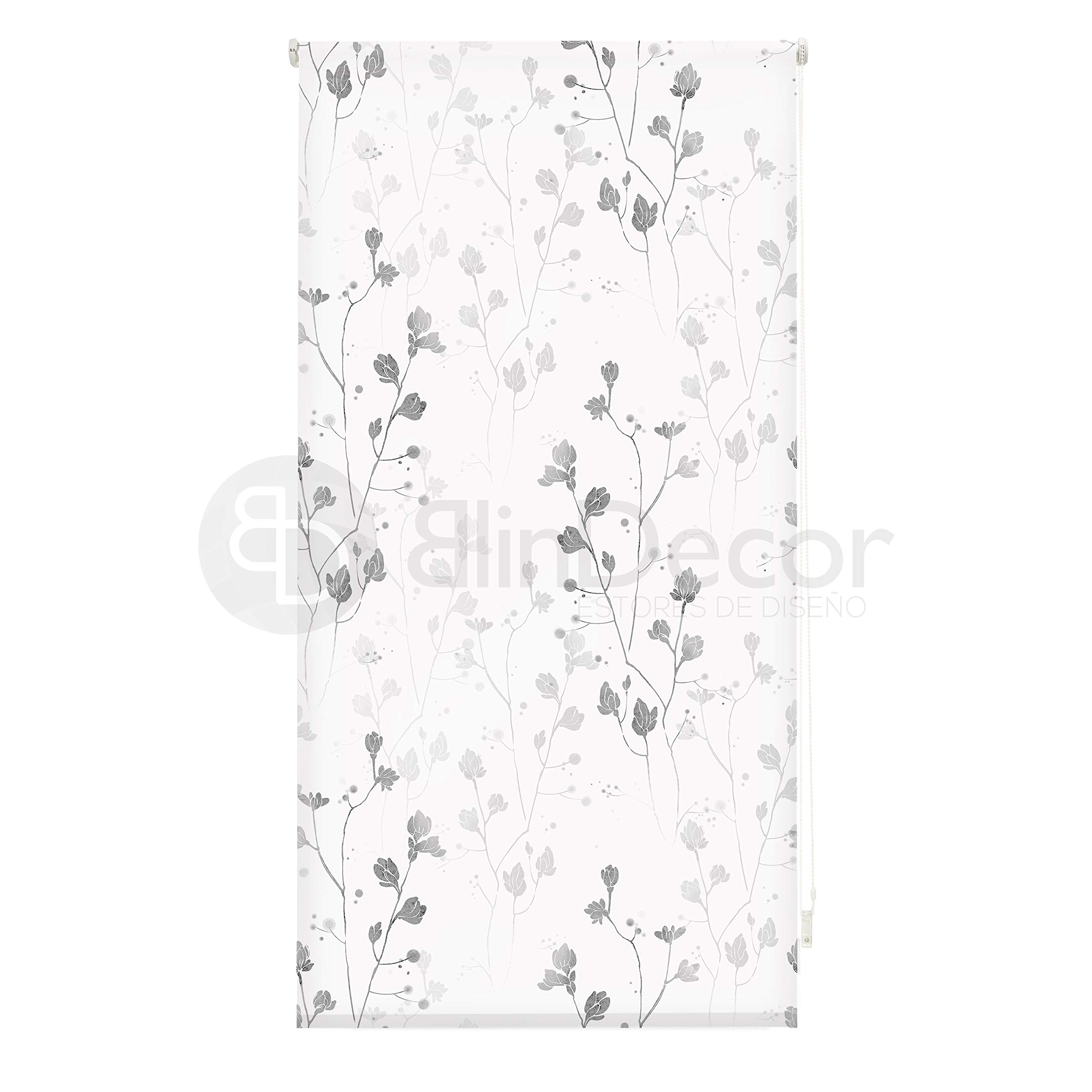 Blindecor Flores Store Enrouleur translucide avec Impression numérique Modèle Bloom 90 x 180 cm Store Enrouleur translucide Taille du Tissu 87 x 175 cm, Fleur