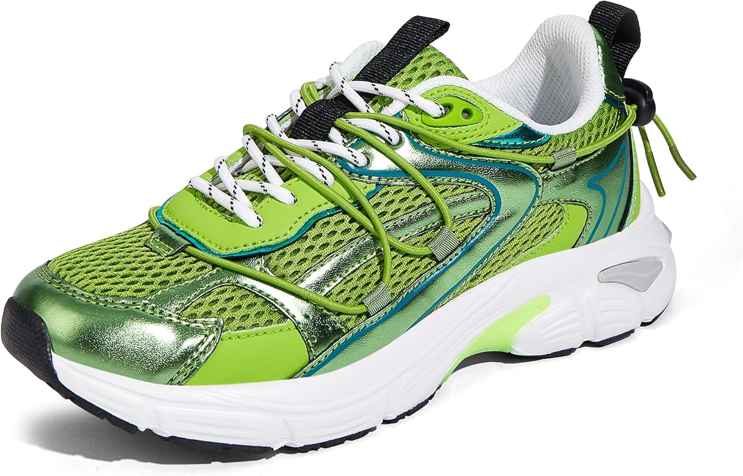 LUCKY STEP Women's Fashion Walking Shoes Running Platform Mesh Casual Sport Gym Work Adjustable Lace Lifestyle Stylish Trendy Athletic Tennis Shoes