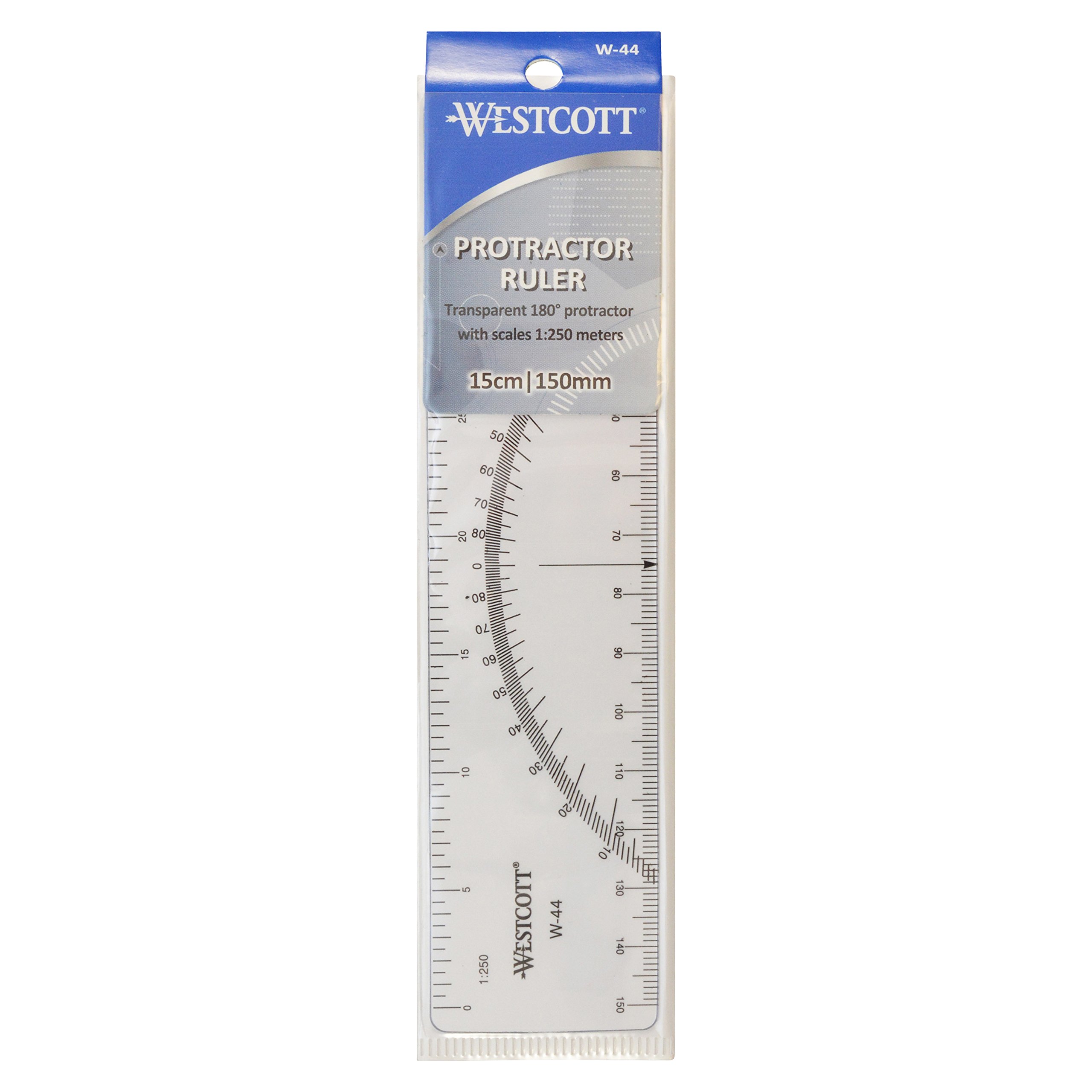 Westcott Winkelmesser-Lineal, 15,2 cm, transparent (W-44)