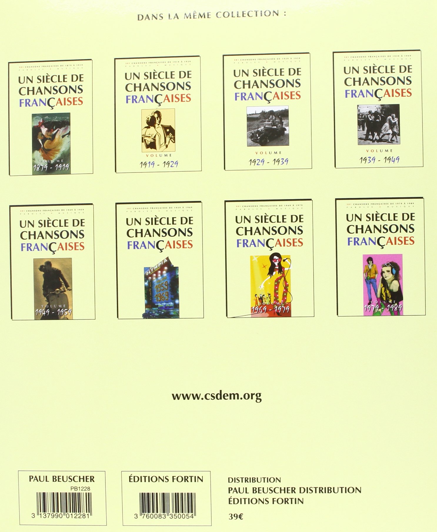 Un Siècle de Chansons Française 1959-1969