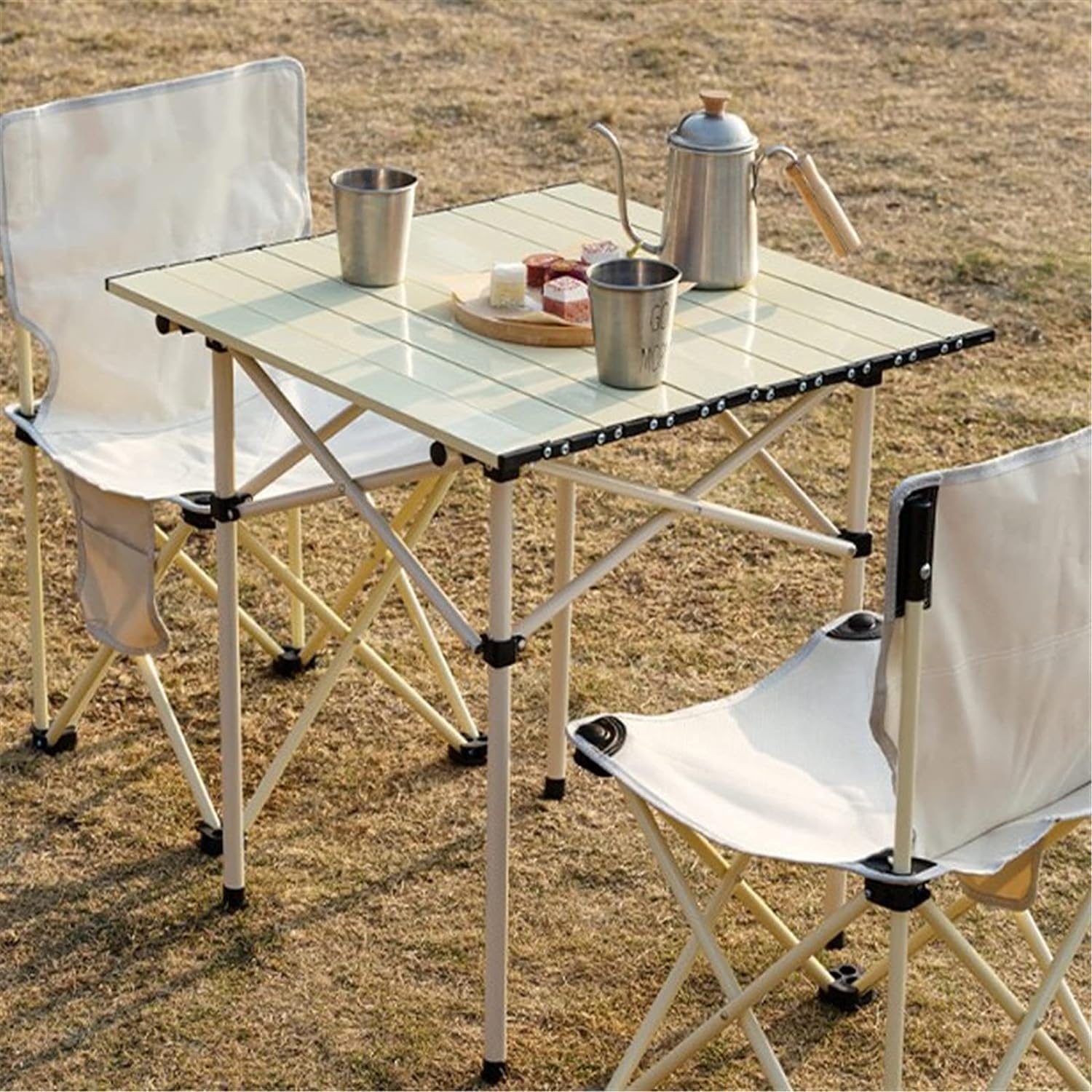 Tavolino Pieghevole Salvaspazio Piccolo Tavolo Alluminio Dimensioni 50 x 50 x 51 cm Portatile Richiudibile Campeggio Picnic Balcone Spiaggia Casa Interni Esterni
