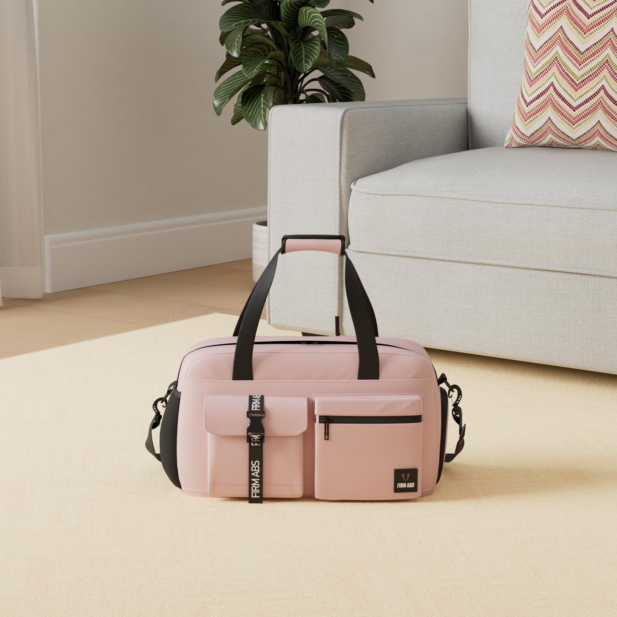 Borsone Palestra Donna, Borsa Palestra con Scomparto per Scarpe, Borsone da Viaggio Donna Impermeabile (Rosa)