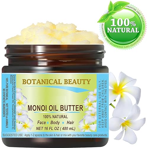Miniatura 2 de MANTECA DE ACEITE MONOI Orgánico Pure Natural Virgen Sin Refinar RAW 16 Fl. Oz.- 16.2 fl oz para CARA, PIEL, CUERPO, CABELLO DAÑADO y UÑAS