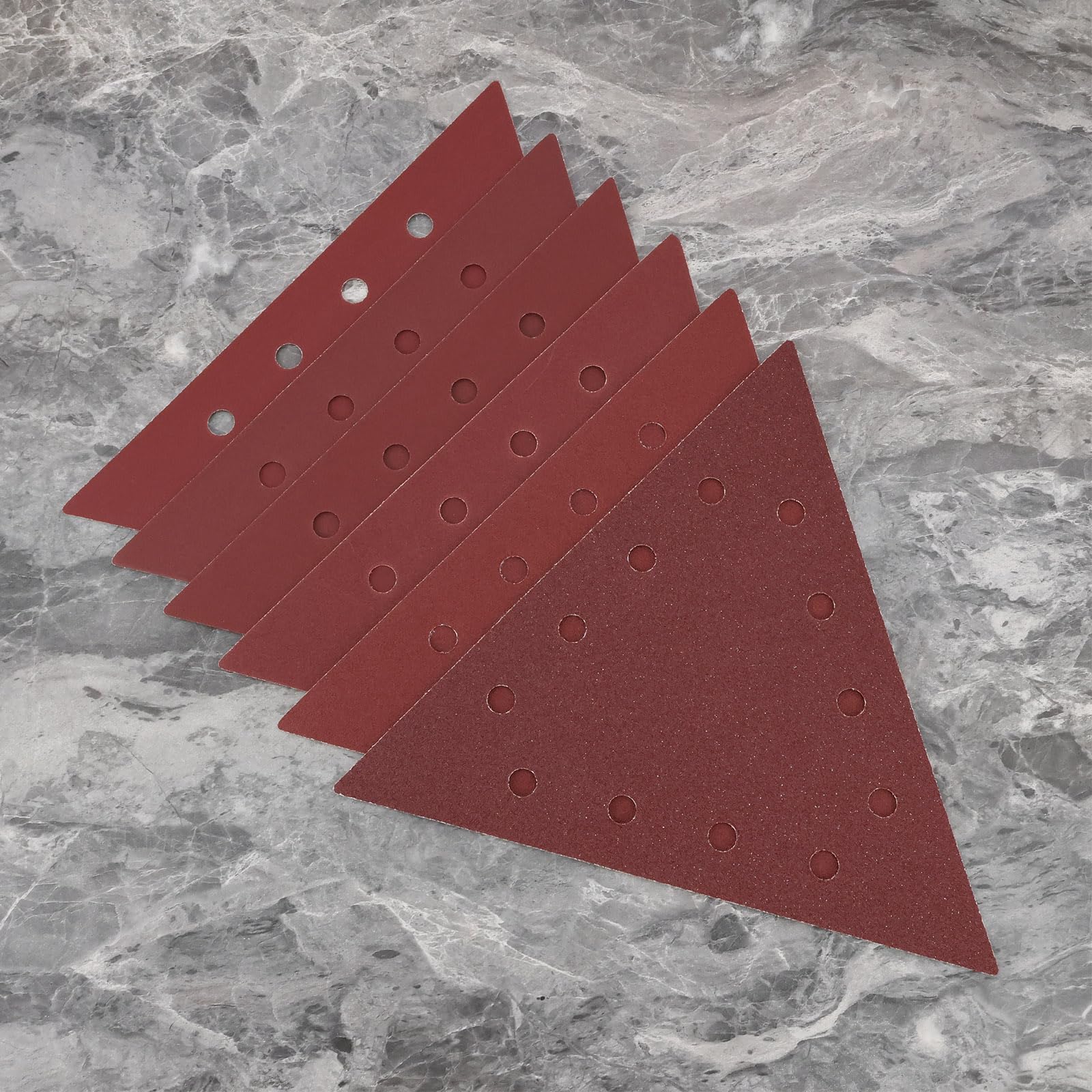 EMSea Lot de 30 papiers abrasifs triangulaires grain 80 100 120 150 180 240 pour ponceuse DS210 à sec DS930 pour ponceuse murale et plafond, 290 mm