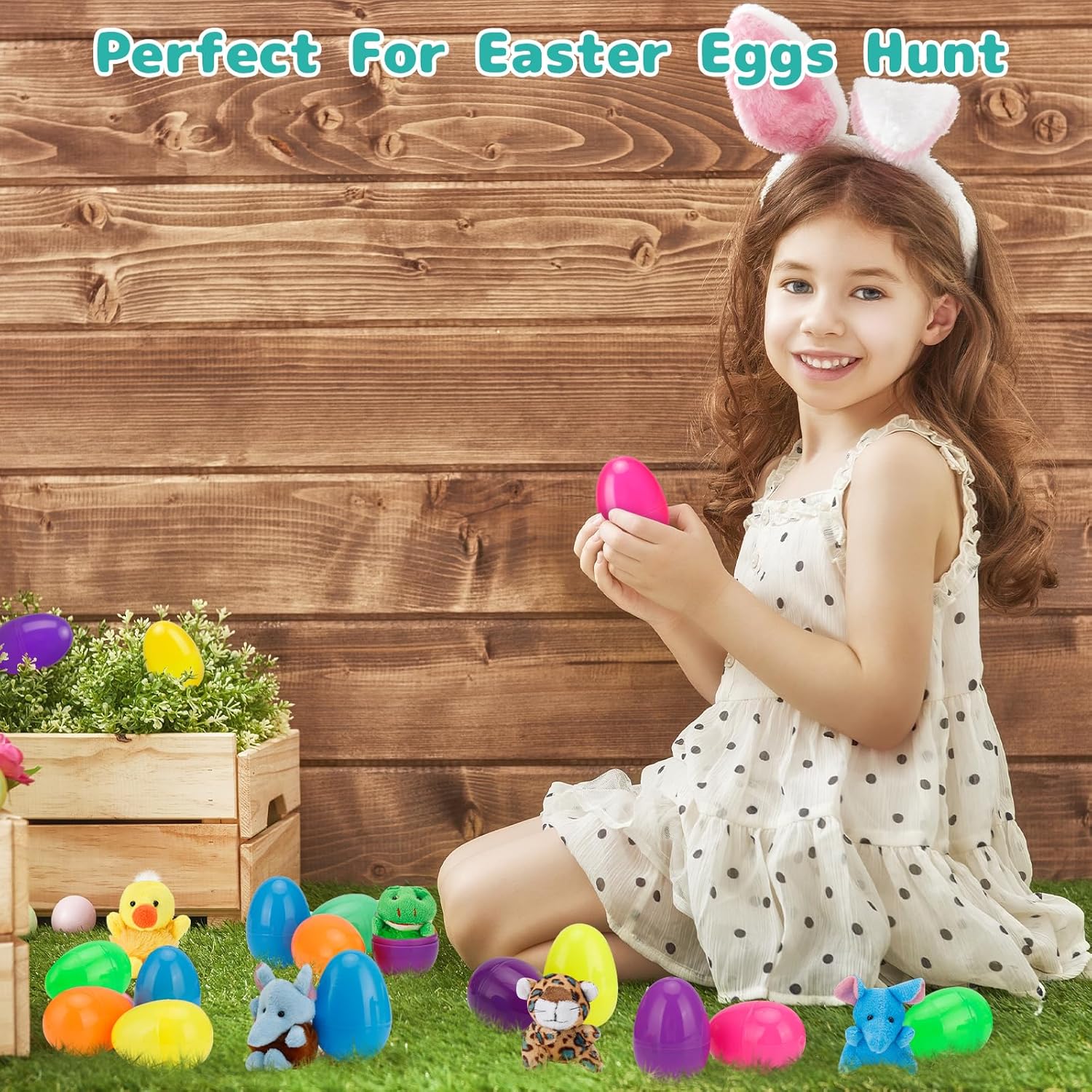 12 Pack Prefilled Easter Eggs with Animals Stuffers Plush Toys for Easter Egg Hunt, Easter Basket Stuffers Fillers, Easter Party Favors, Easter Classroom Prize Supplies