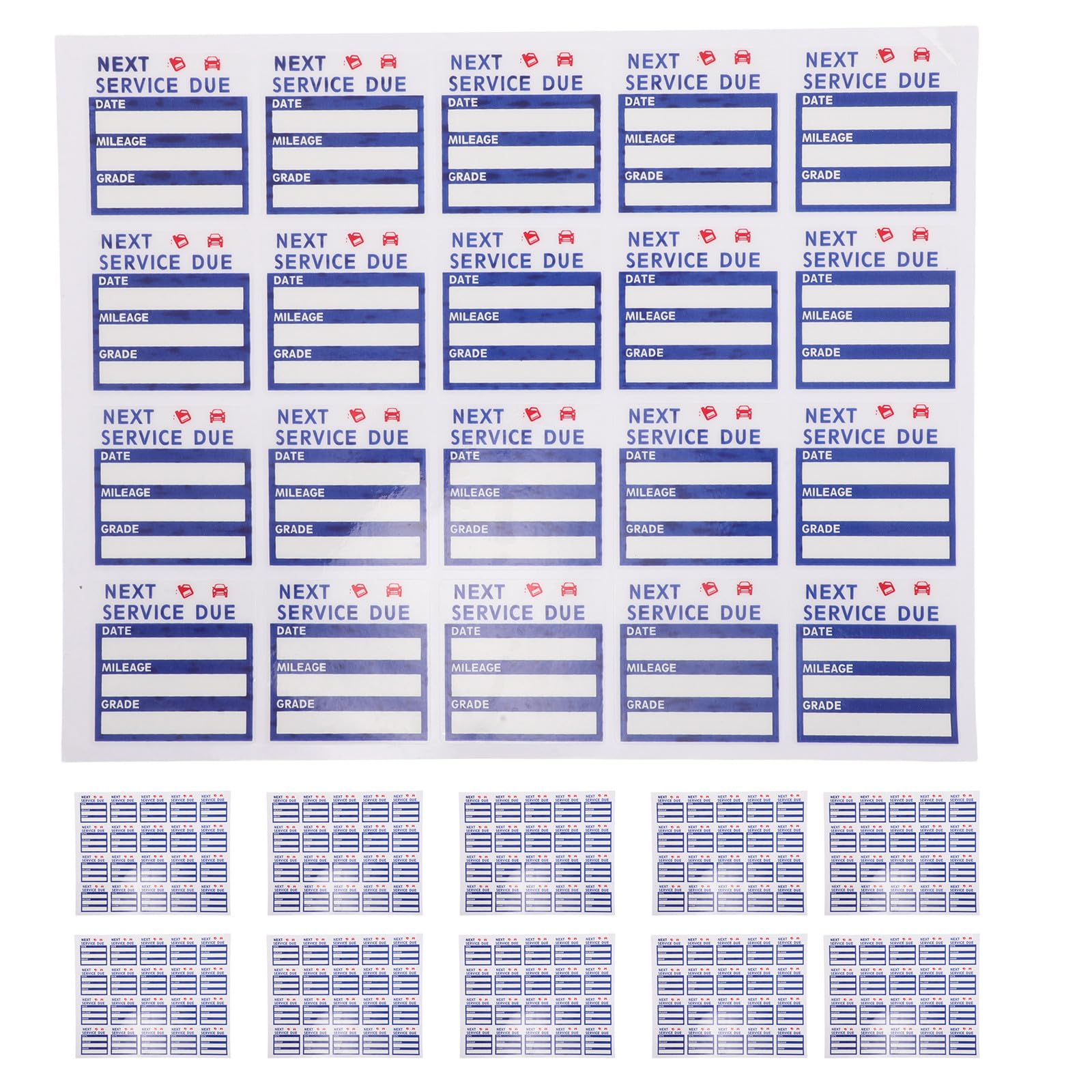 BESPORTBLE Adesivi Promemoria Cambio Olio Auto 400 Pezzi in Pet Resistenti alle Intemperie Layout Chiaro per Parabrezza e Accessori per Manutenzione Veicoli