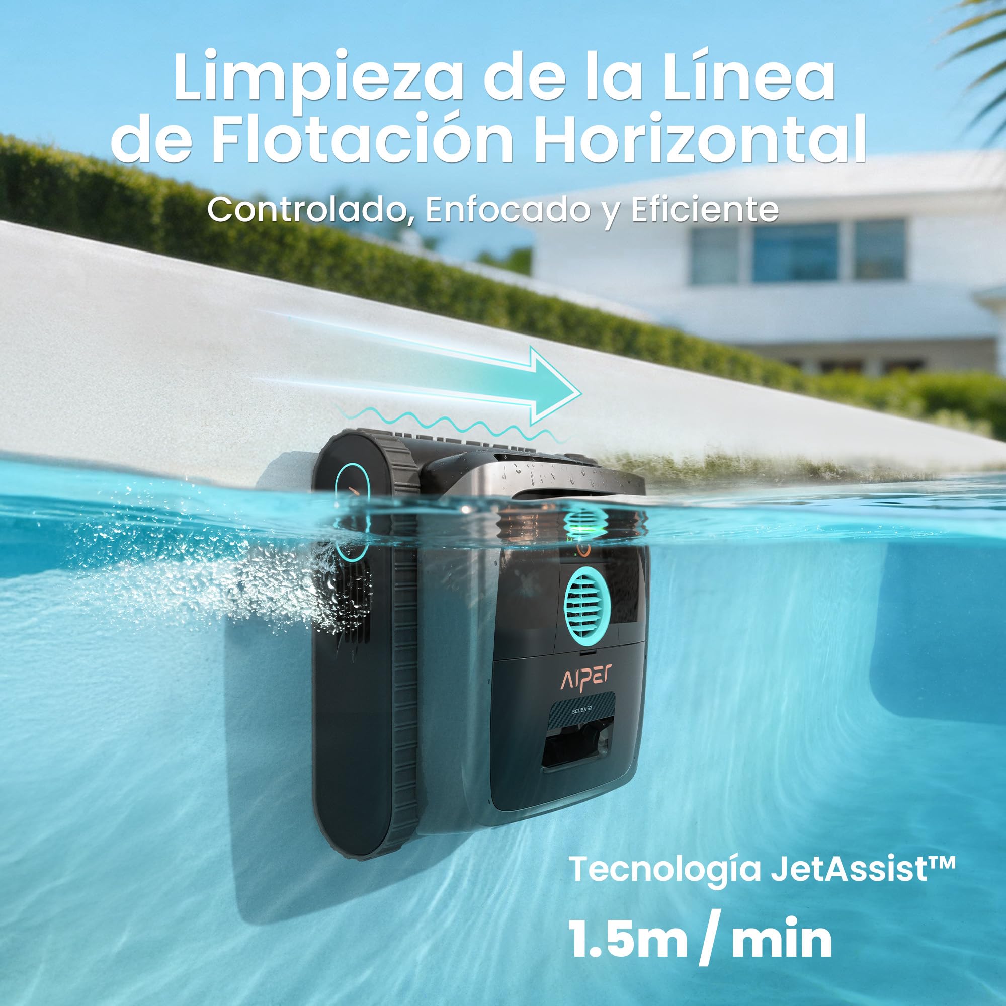 AIPER (Nuovo 2026 Scuba S3 Robot Piscina, Plan de Limpieza Semanal Personalizado, Aparcamiento Automático, Limpiafondos Ligero con App, Succión Potente, Robot Limpiafondos Piscina Fondo y Paredes