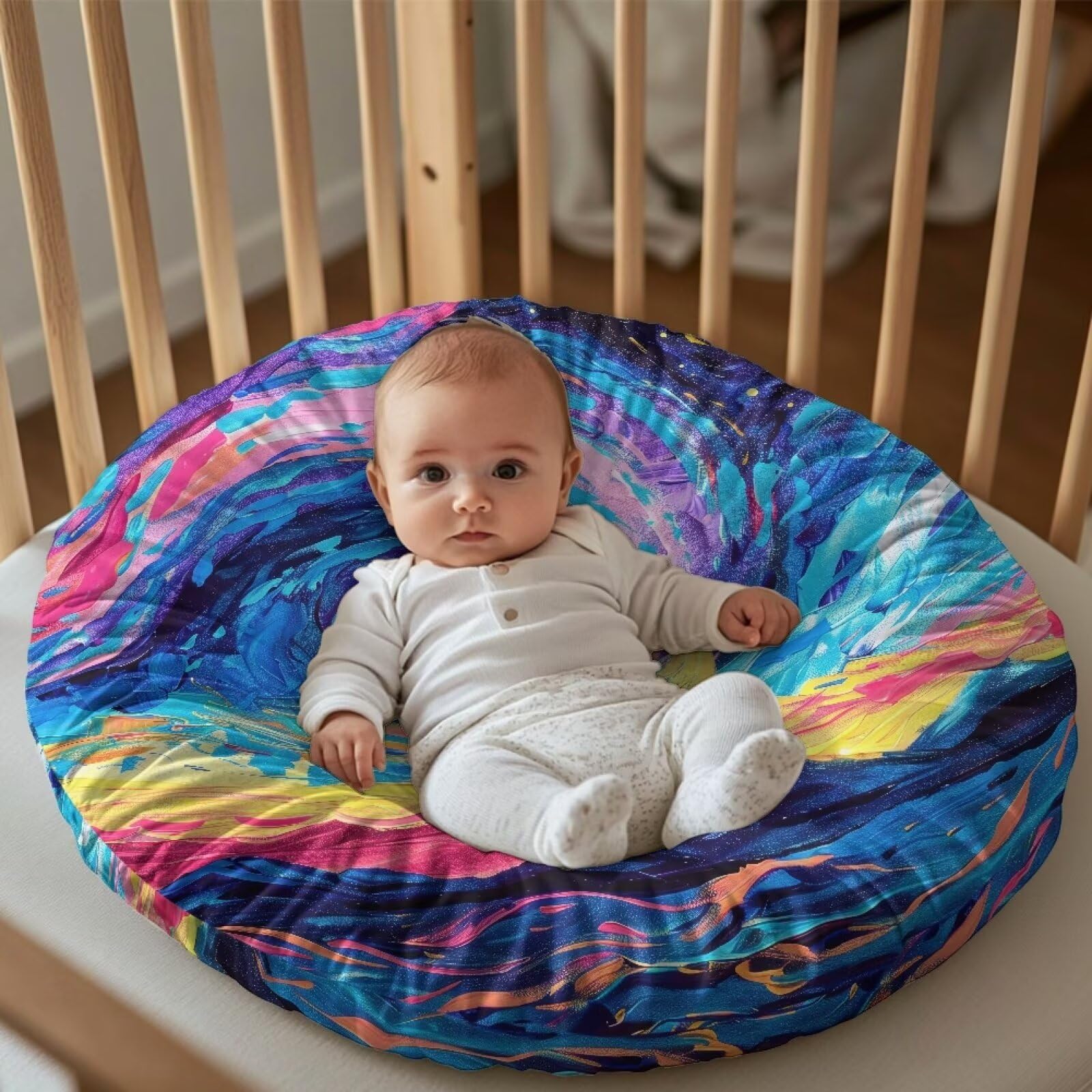 Bivxisrvo Yellow Moon Baby Lounger Cover, Removable Infant Lounger Slipcover for Girls, Ultra Soft Cover for Newborn Lounger Strechy Newborn Lounger Cover, Snug Fitting Design