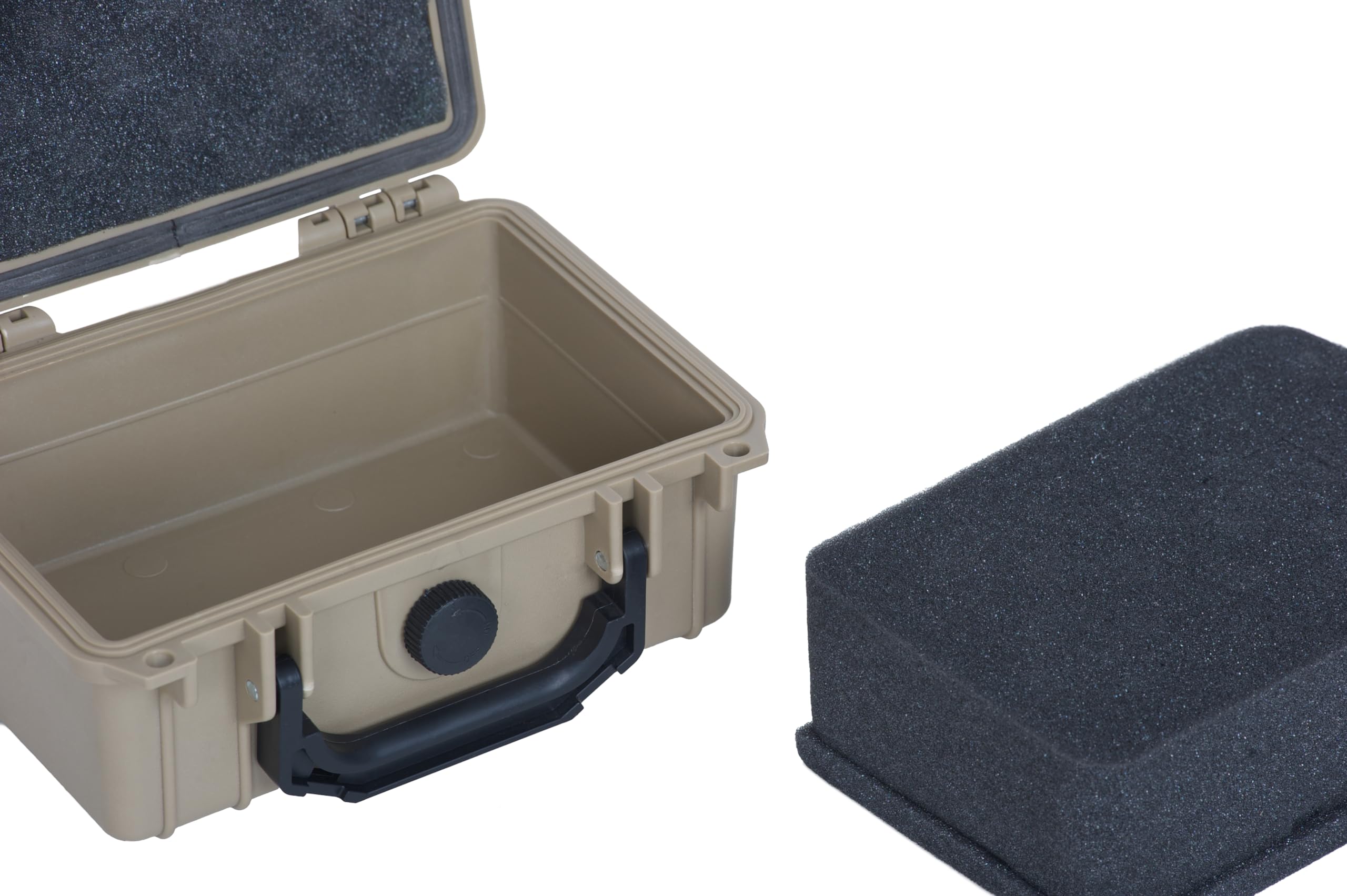 MEIJIA Étui rigide étanche, étui pour appareil photo avec mousse personnalisable, convient pour appareil photo, drones, objectifs, 20,62x16,66x9,04 cm, Beige sable, 8.12x6.56x3.56inches