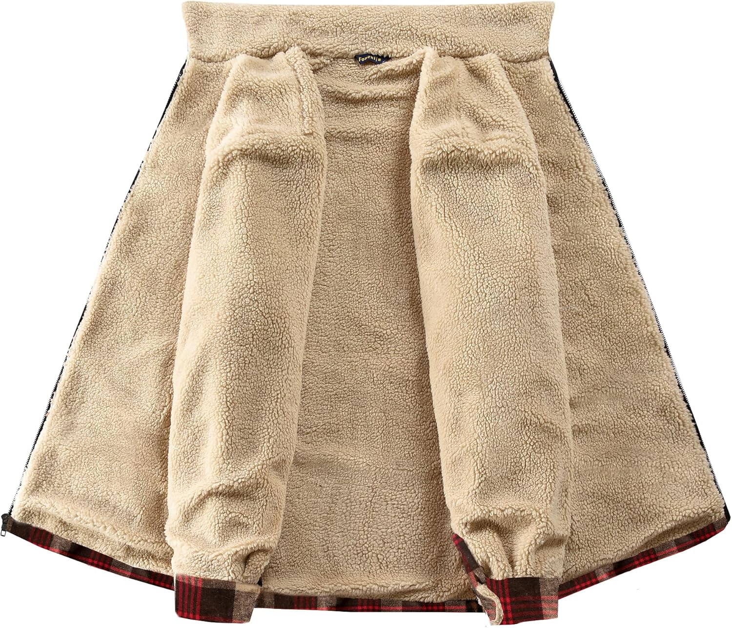 Women's Sherpa Lined Jackets Sherpa Turn-Down Collar Full Zip Fleece Flannel Jacket for Women Trendy - Image 4