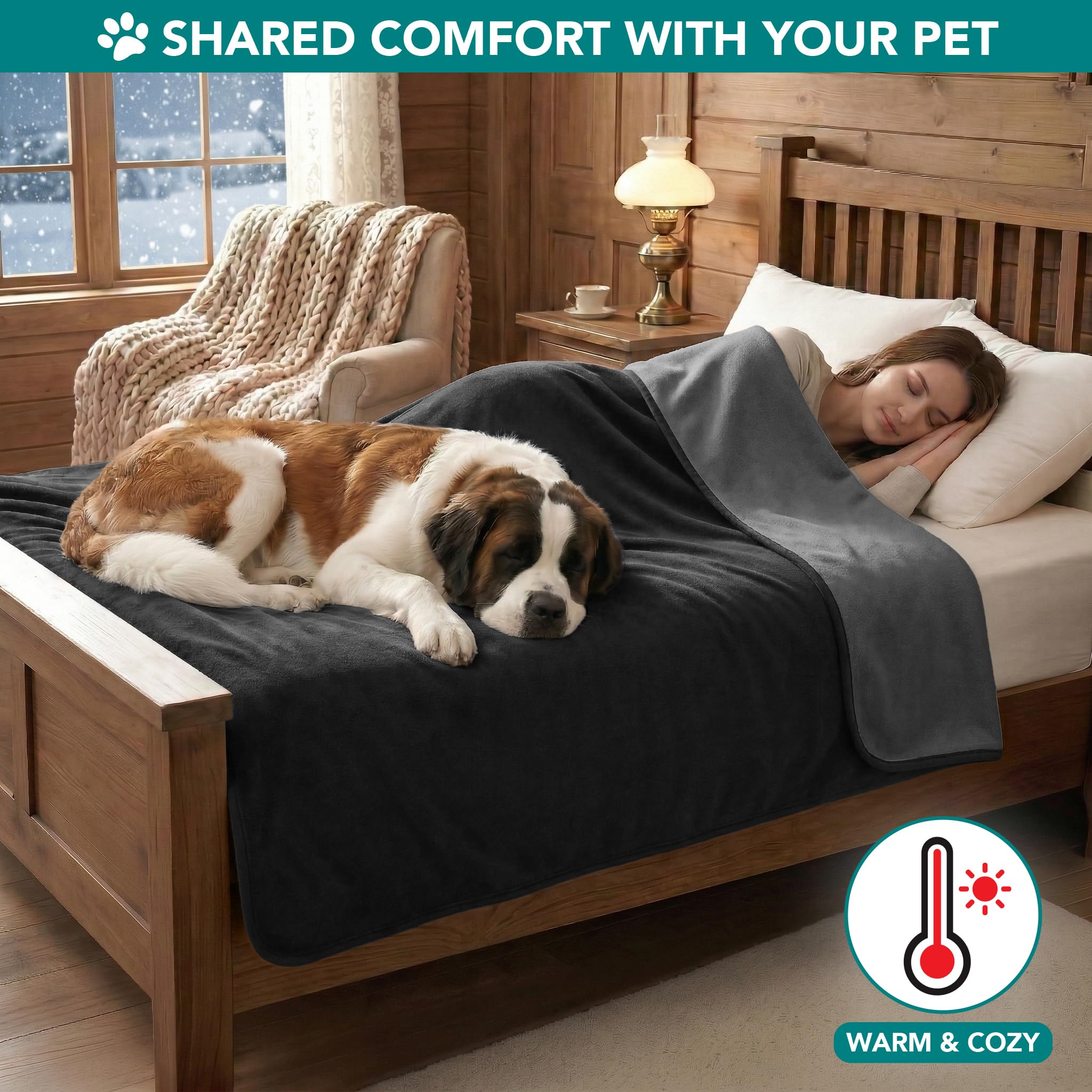 PetAmi Manta Impermeable para Perros pequeños, medianos y Grandes, Manta Protectora para Mascotas, Manta de Forro Polar para Gatos, Manta Lavable, Protector de Muebles de sofá, Jaula Reversible de