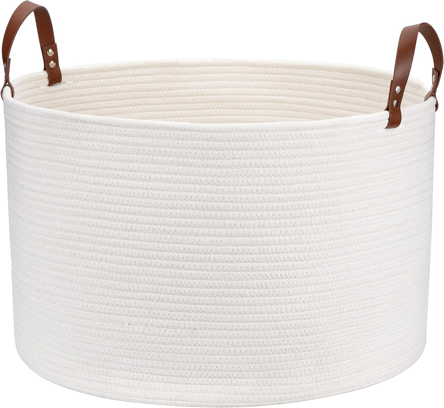 Buy Blanket Basket Extra Large Woven Baskets For Storage Cotton Rope Basket With Real Leather Handles Buy Blanket Basket Extra Large Woven Baskets For Storage Cotton Rope Basket With Real Leather Handles