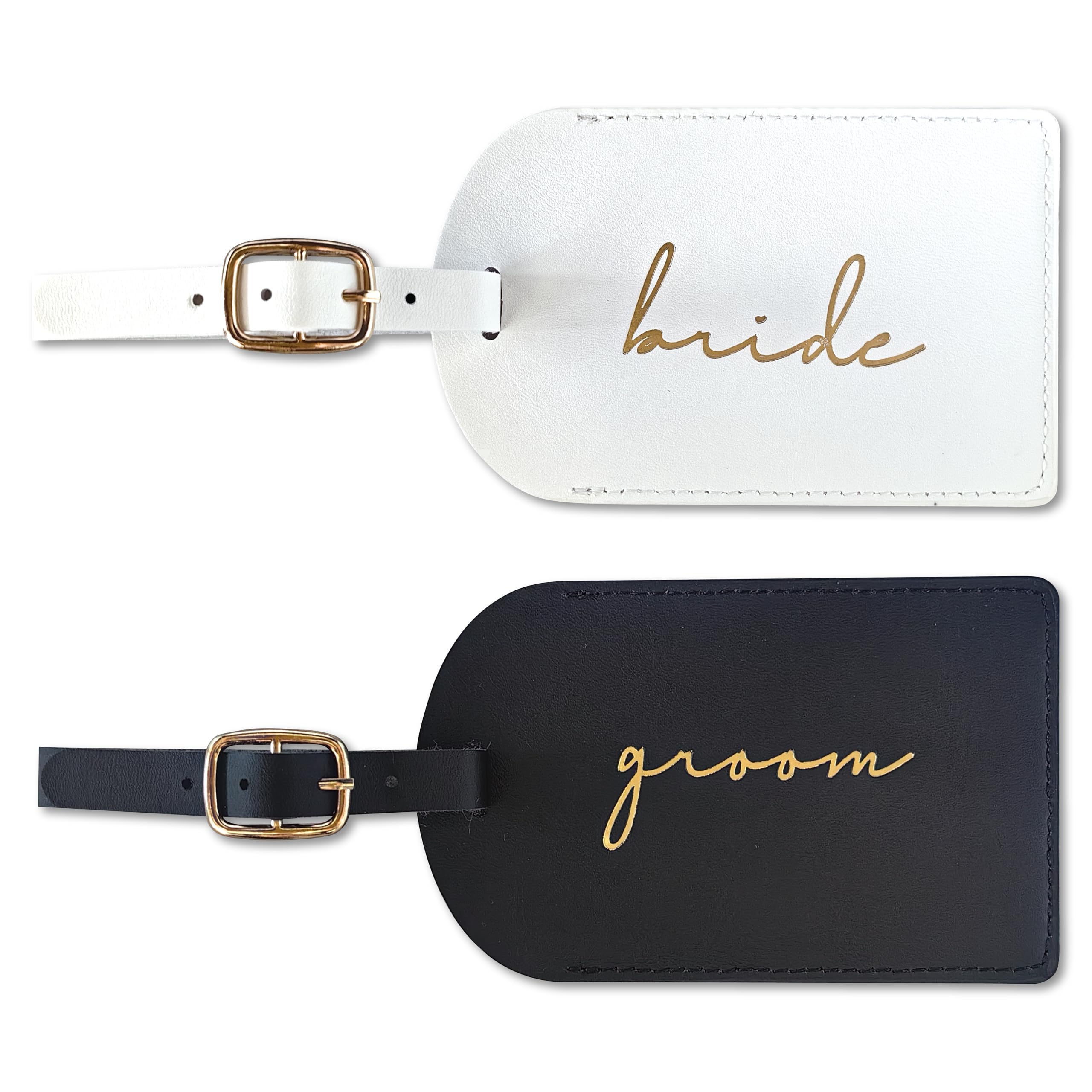 GroomBrideGifts Bride and Groom Luggage Tags, Bridal Shower Gifts, Honeymoon Travel Essentials,Engagement Gift for Couples