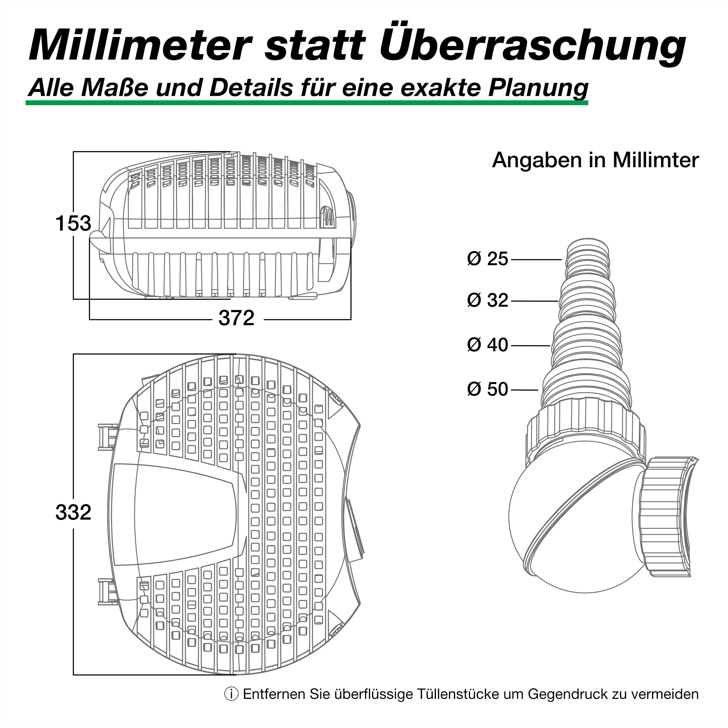Wagner GREEN SuperECO 6500 Teichpumpe 6.500 Liter pro Stunde 32 Watt, energiesparende Filterpumpe, Bachlaufpumpe, Umwälzpumpe, Gartenteichpumpe für Koiteich