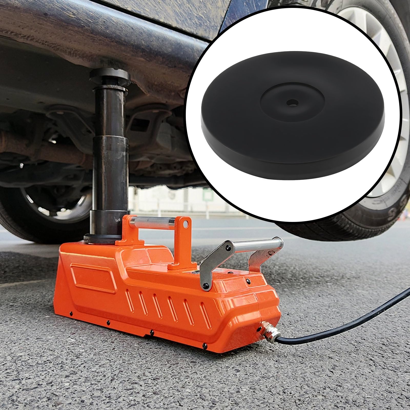 Lot de 4 Patins en Caoutchouc pour Crics de Voiture Plaque en Caoutchouc de 95 Mm Compatibles avec Ponts élévateurs Et Crics
