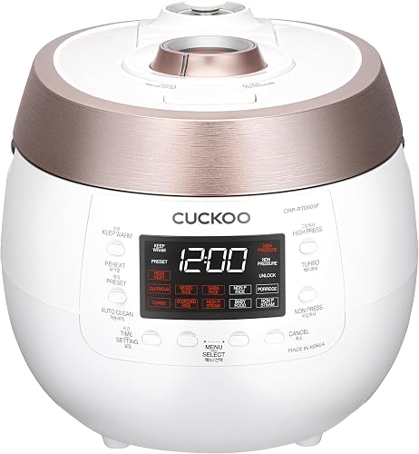 CRP-RT0609FW 6 cup Twin Pressure Plate Rice Cooker & Warmer with High Heat, GABA, Mixed, Scorched, Turbo, Porridge, Baby Food, Steam (Hi/Non Press.) and more, Made in Korea (White)