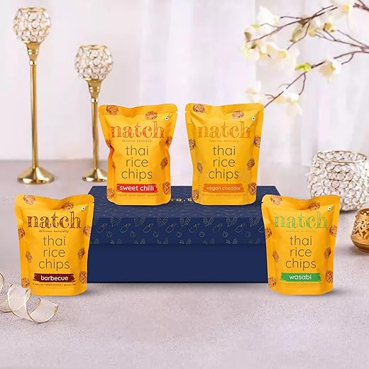 Natch Thai Rice Chips Gift Hamper, Pack of 4, 100gm