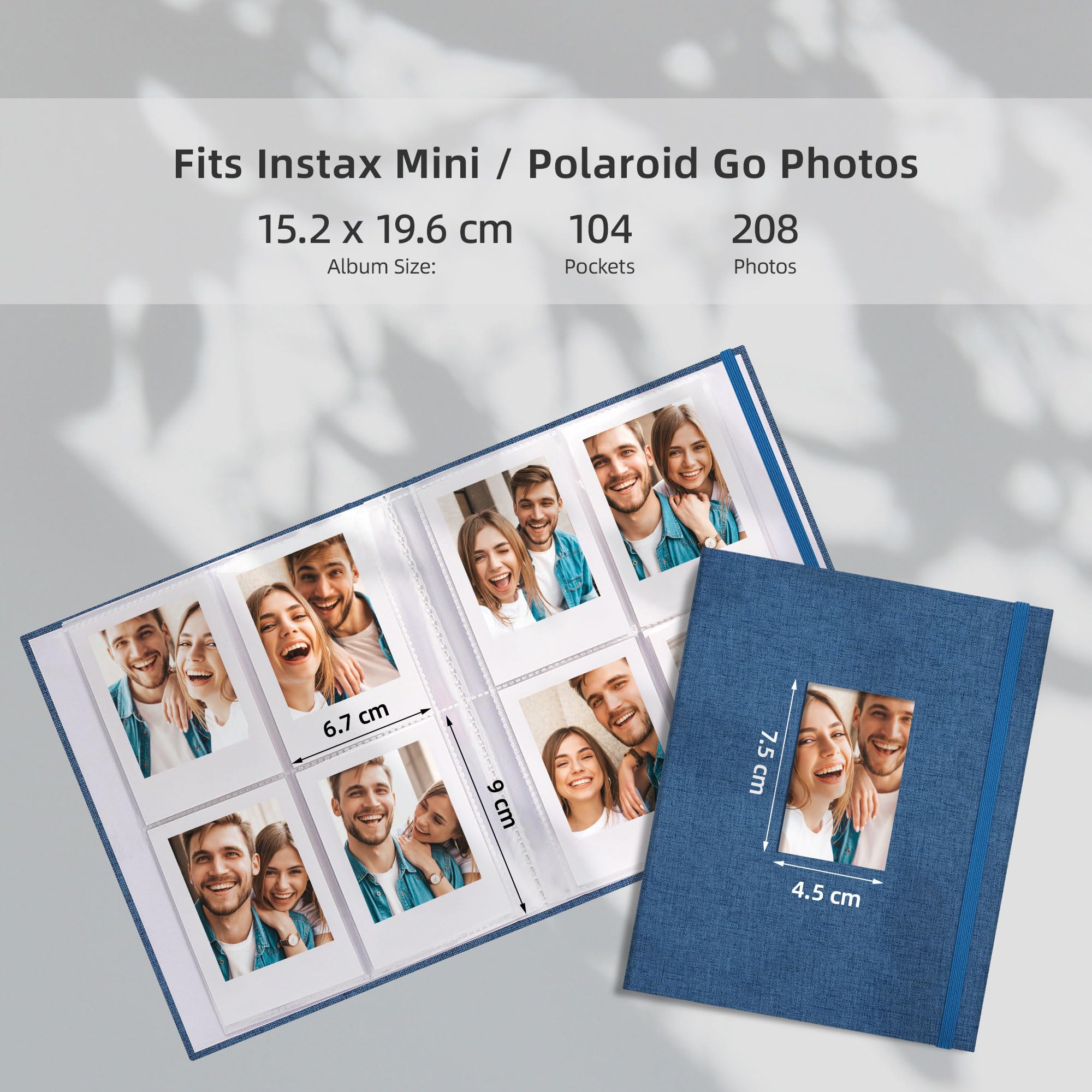 Álbum Para Fotos Instantáneas Mini - Capacidad 208 Fotos, Compatible Con Fujifilm Instax Mini Y Polaroid Snap