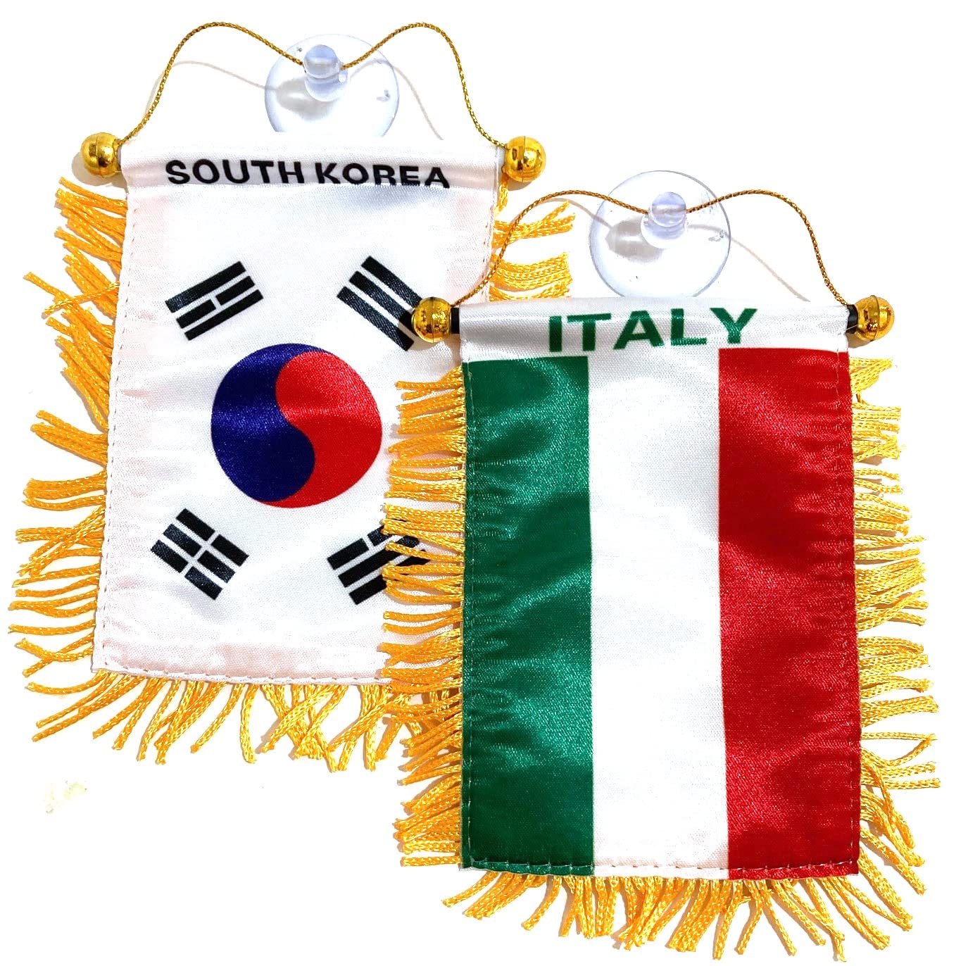 Korean Italy flag Small mini banner home decor wall door window office room dorm car decoration (Korea Itay flag)
