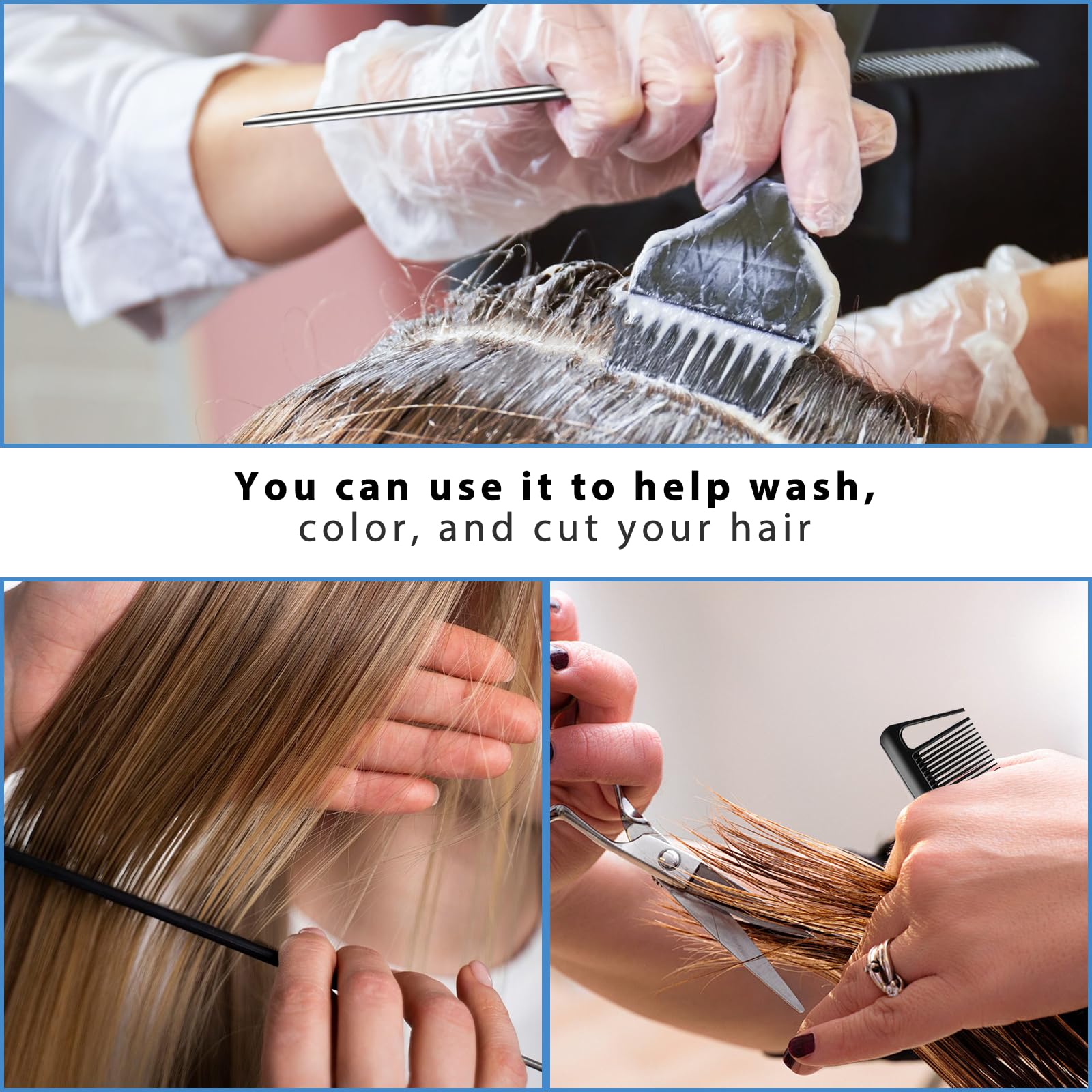 36 peines de cola de rata para mujer, peine de dientes finos para trenzar el cabello, peine con púa de metal, resistente al calor, para prensar, recoger y teñir el tipo de cabello, peluquería en casa.