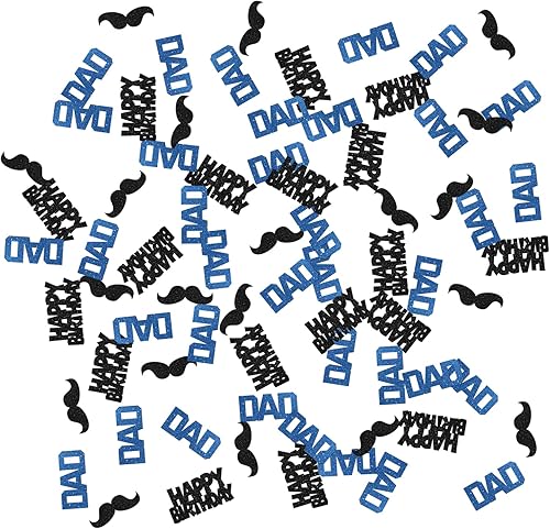 Confeti con purpurina de feliz cumpleaños para papá, confeti de mesa de cumpleaños para papá, dispersión de papel para papá, confeti de mesa de