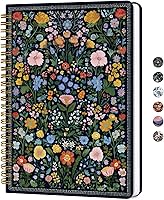 Zotia Garden of Whimsy Lined Spiral Journal for Women - A5 Hardcover Aesthetic Notebook, 140 Pages, 6x8 Inch Cute Writing Pad