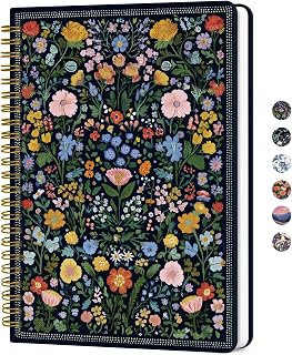 Zotia Garden of Whimsy Lined Spiral Journal for Women - A5 Hardcover Aesthetic Notebook, 140 Pages, 6x8 Inch Cute Writing Pad