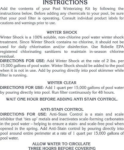 Miniatura 9 de Robelle 3400 kit de productos de limpieza de invierno para albercas.