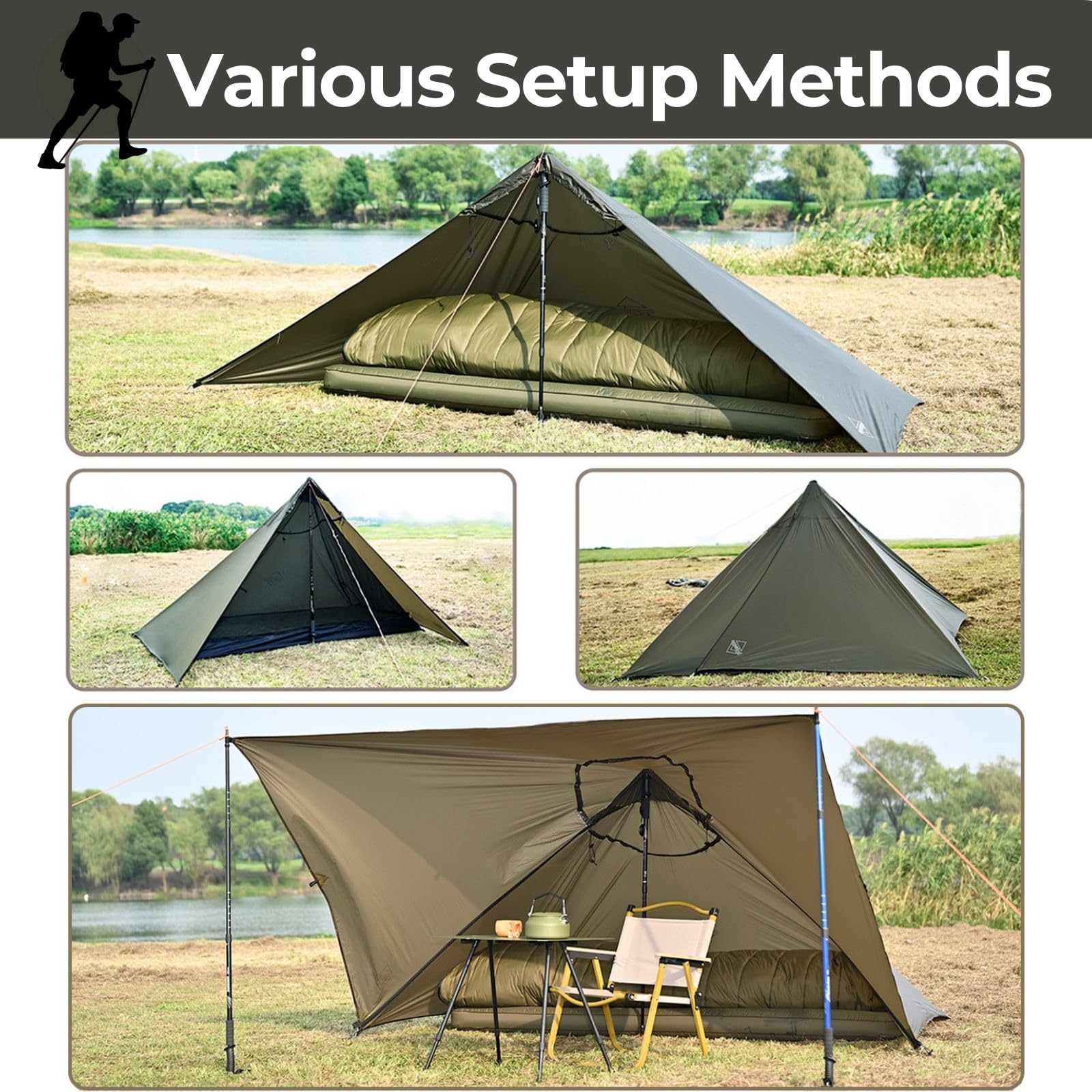 Onewind Survival Shelter, Ultraleicht Notüberlebensunterkunft, Regenfest Winddicht für Camping, Wandern und Backpacking