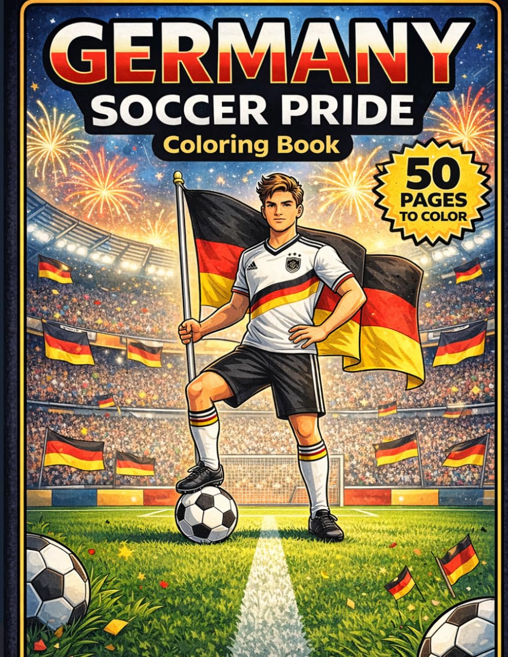 Germany Soccer Pride Coloring Book for Kids: German Football and Team Spirit for Young Soccer Fans