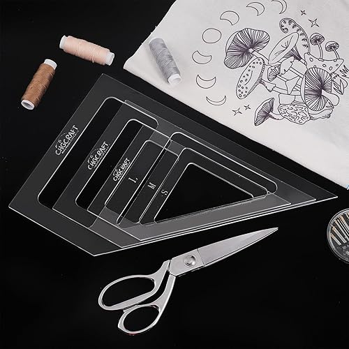 Miniatura 5 de CHGCRAFT 3 bandanas para perro, plantillas de costura, plantillas de acolchado acrílico, plantillas creativas de corte de acolchado, manualidades