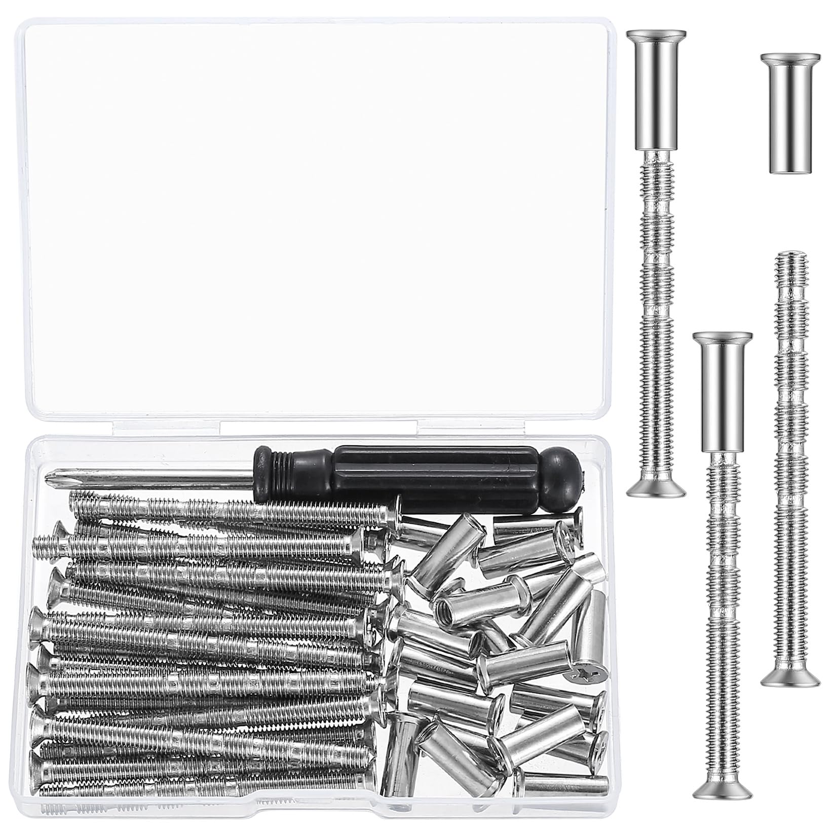 TVNYOUJIA 40 Pcs M5 Door Handle Fixing Screws and Sleeves(20 Screws+20 Bolts)