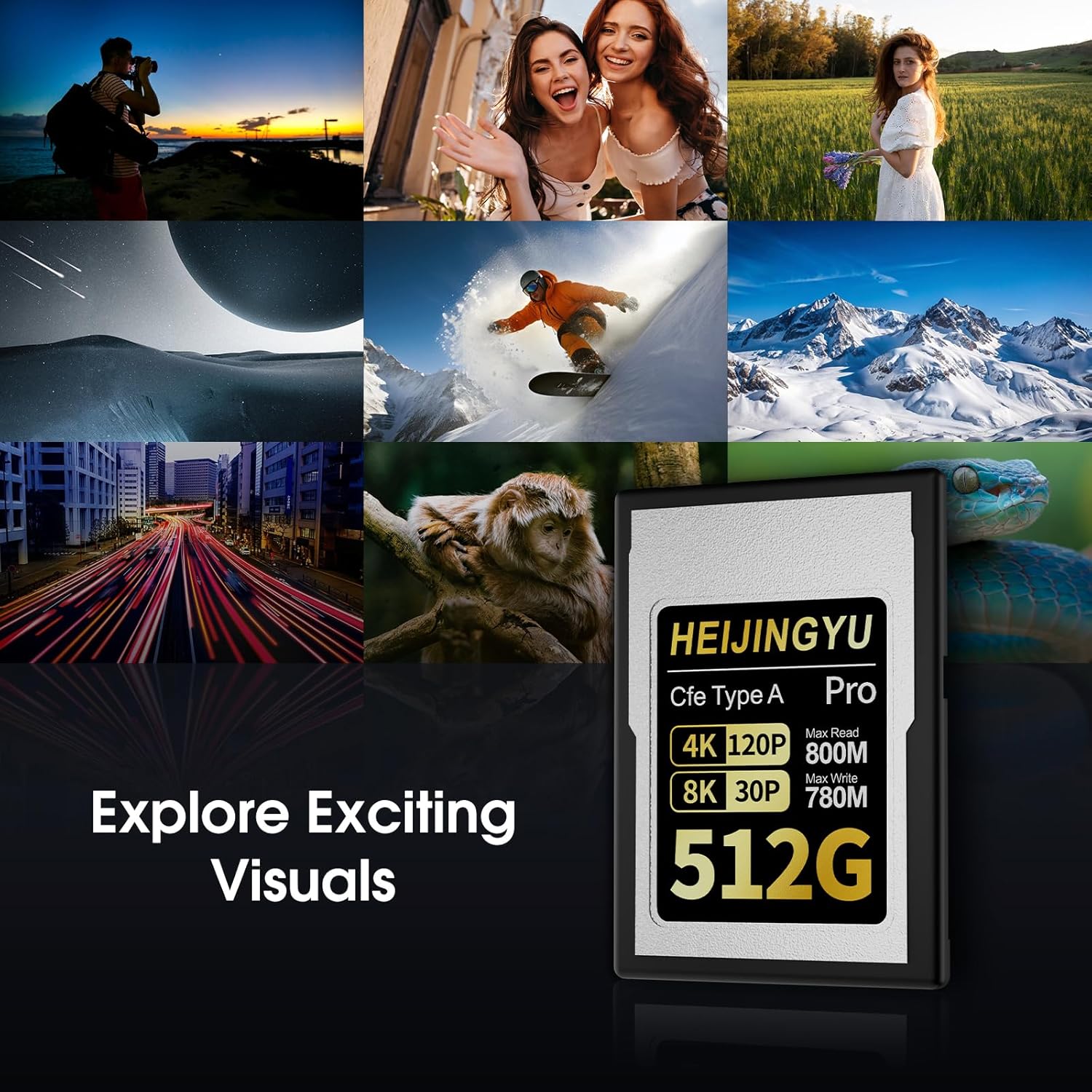 512GB CFexpress Type A High Performance Memory Card Professional Grade, Up to 800MB/s Read Speed and 780MB/s Write Speed for 4K 120P, 8K 30P Recording for Sony Alpha & FX Cameras