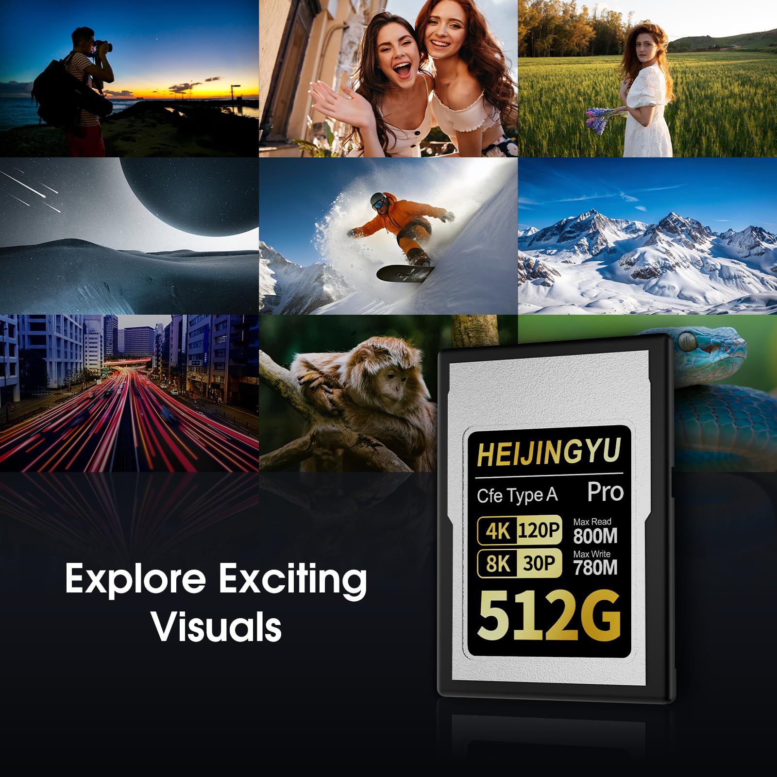 Scheda di memoria CFexpress di tipo A da 512 GB, serie Pro, velocità di lettura fino a 800 MB/s e velocità di scrittura 780 MB/s per registrazione 4K 120P, 8K 30P per fotocamere Alpha & FX