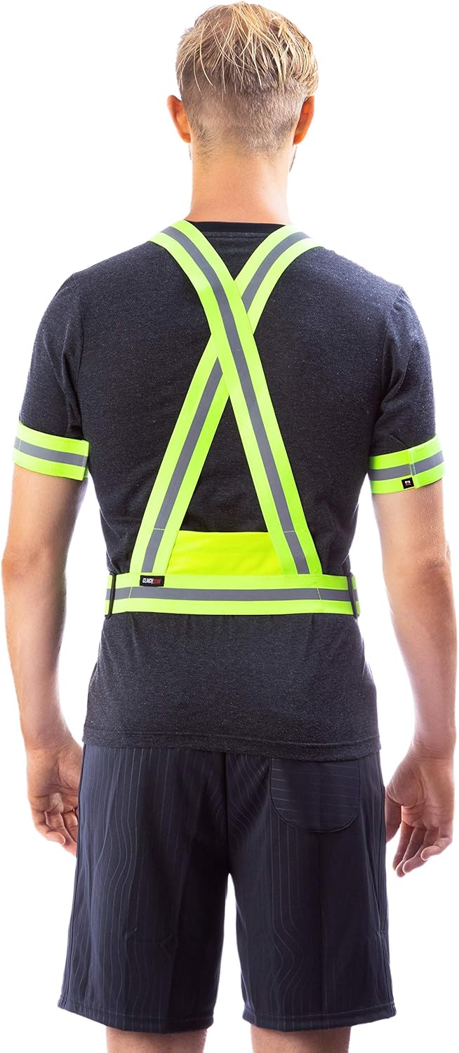 Clinch Star Reflective Gear for Running and Cycling at Night with Back Pocket - Removable Water Bottle Holder - Outdoor Reflector Arm Foot Band Set Great Gift : Sports & Outdoors