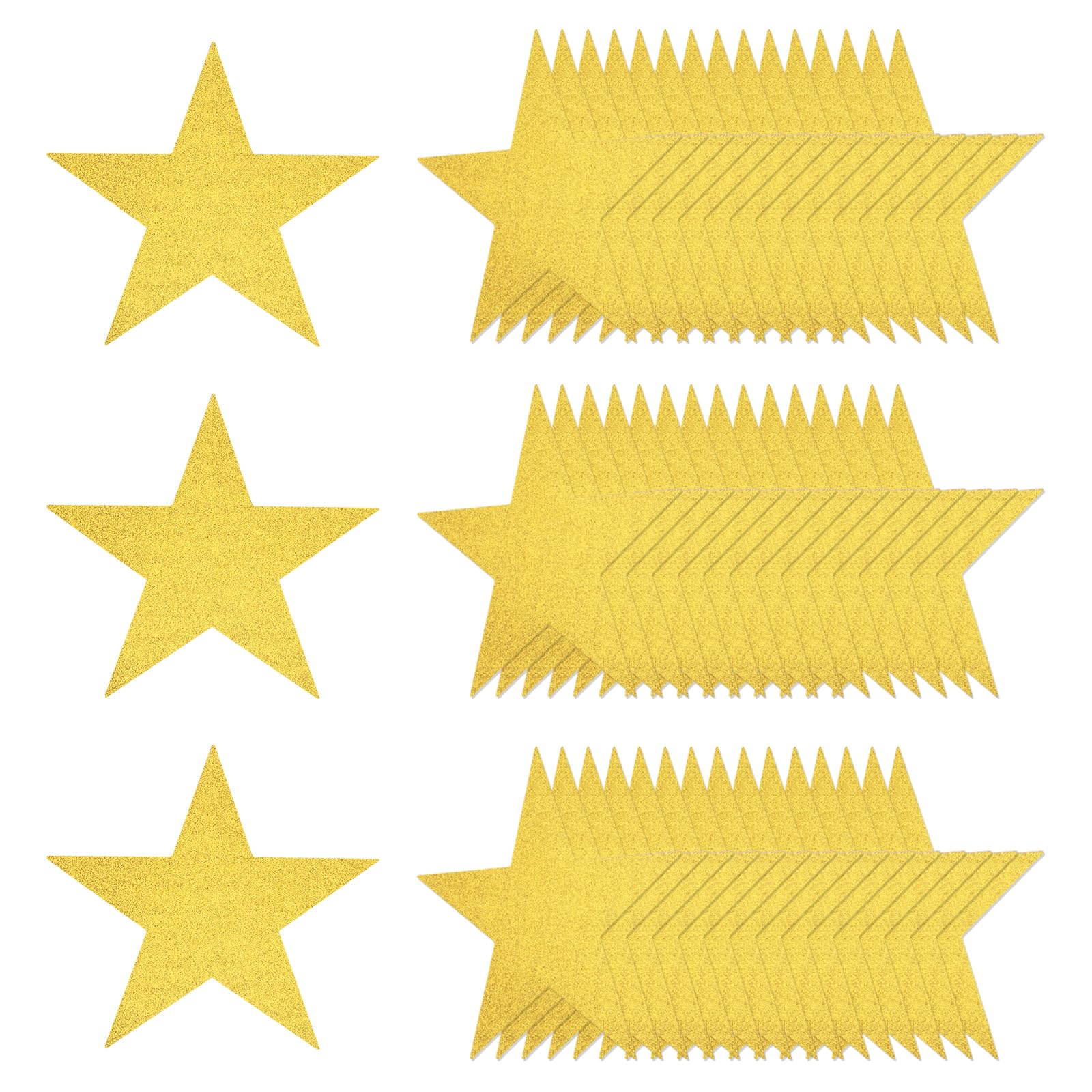 sourcing map 50 Pcs Glitter Star Cutouts, 11 Inch Star Shape Double Printed Glitter Paper, Confetti Cut Outs for Bulletin Board Wall Party Decoration Supplies, Yellow