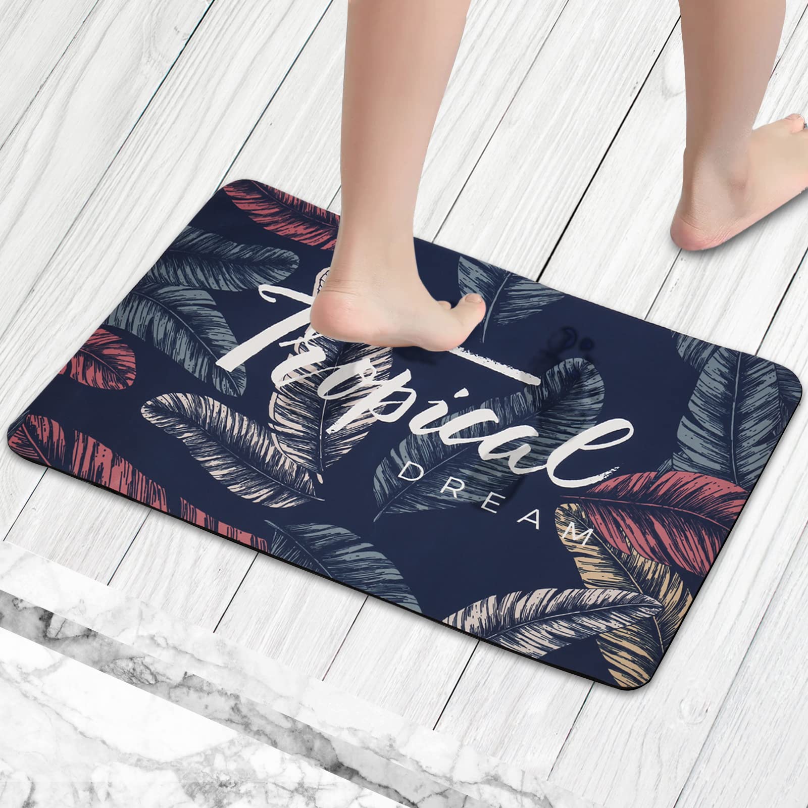 EETU Bathroom Mat Bath Rug, Soft Bath Mat Diatomaceous Earth Water Absorbent, Rubber Backed Non-Slip, Quick Dry, Easy to Clean, Perfect for Shower, Tub, and Indoor Use (40 x 60cm)