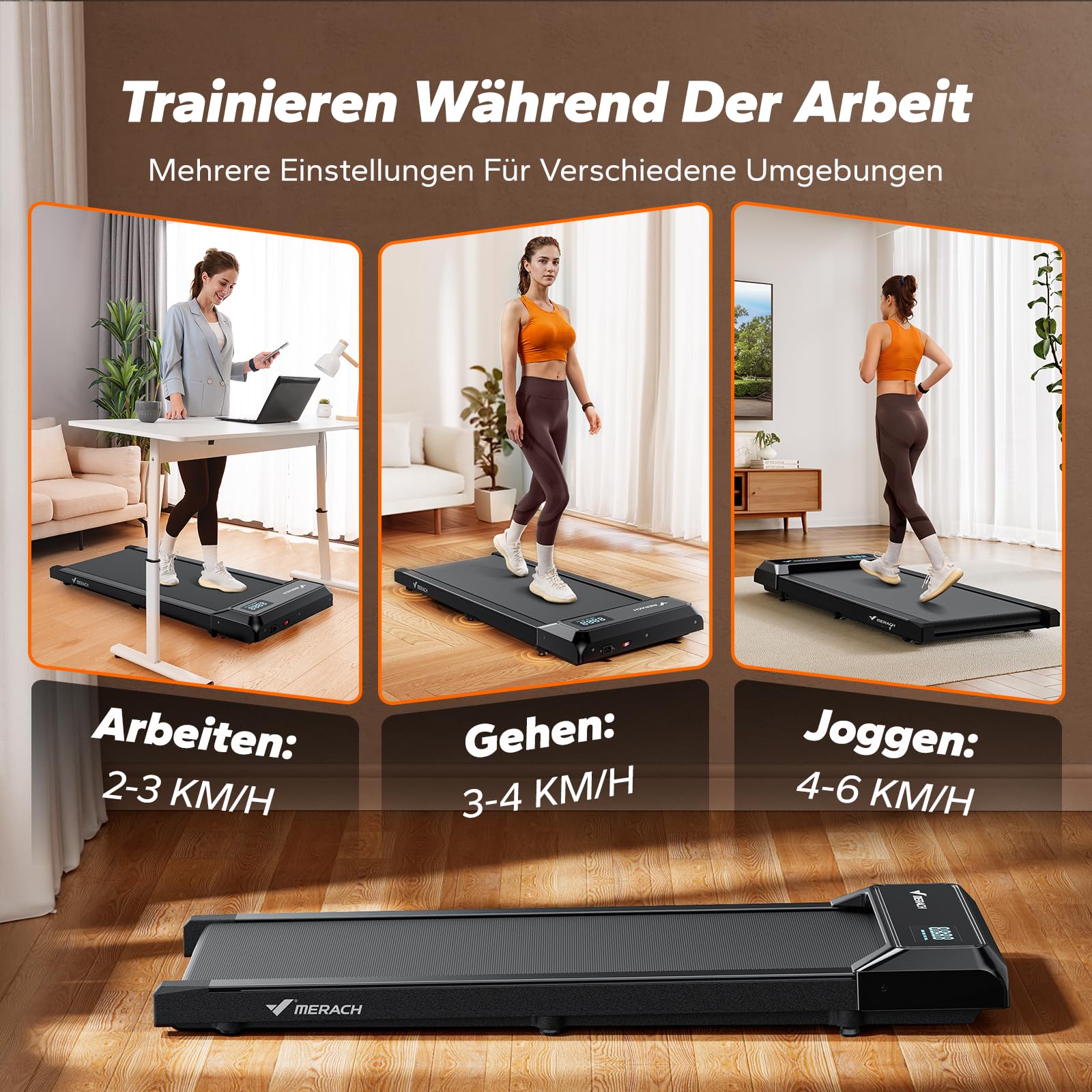 MERACH Walking Pad, 3-in-1 Laufband für Zuhause, Laufband Schreibtisch, Fernbedienung & App Steuerung, LED-Anzeige, 2.5PS Leiser Motor, Leicht & Kompakt Mini laufband für Zuhause & Büro