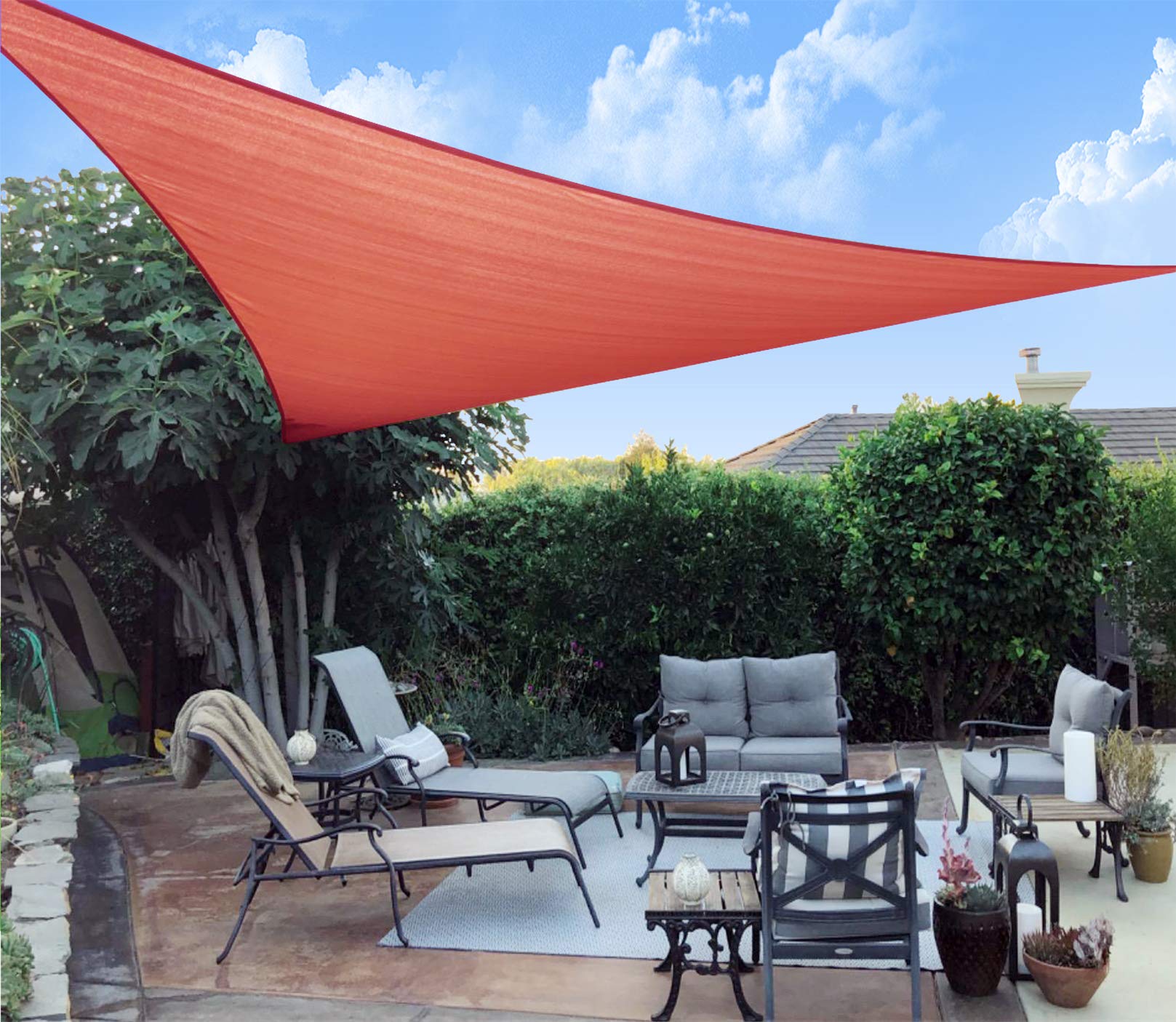 SUNNY GUARD Sun Shade Sail 13'x13'x13' Triangle Terra UV Block Sunshade