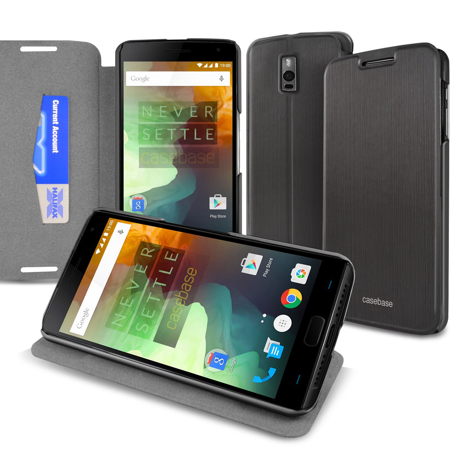 Ultra-Slim Premium Folio Case Cover with Flip-Stand for New OnePlus Two (Black)