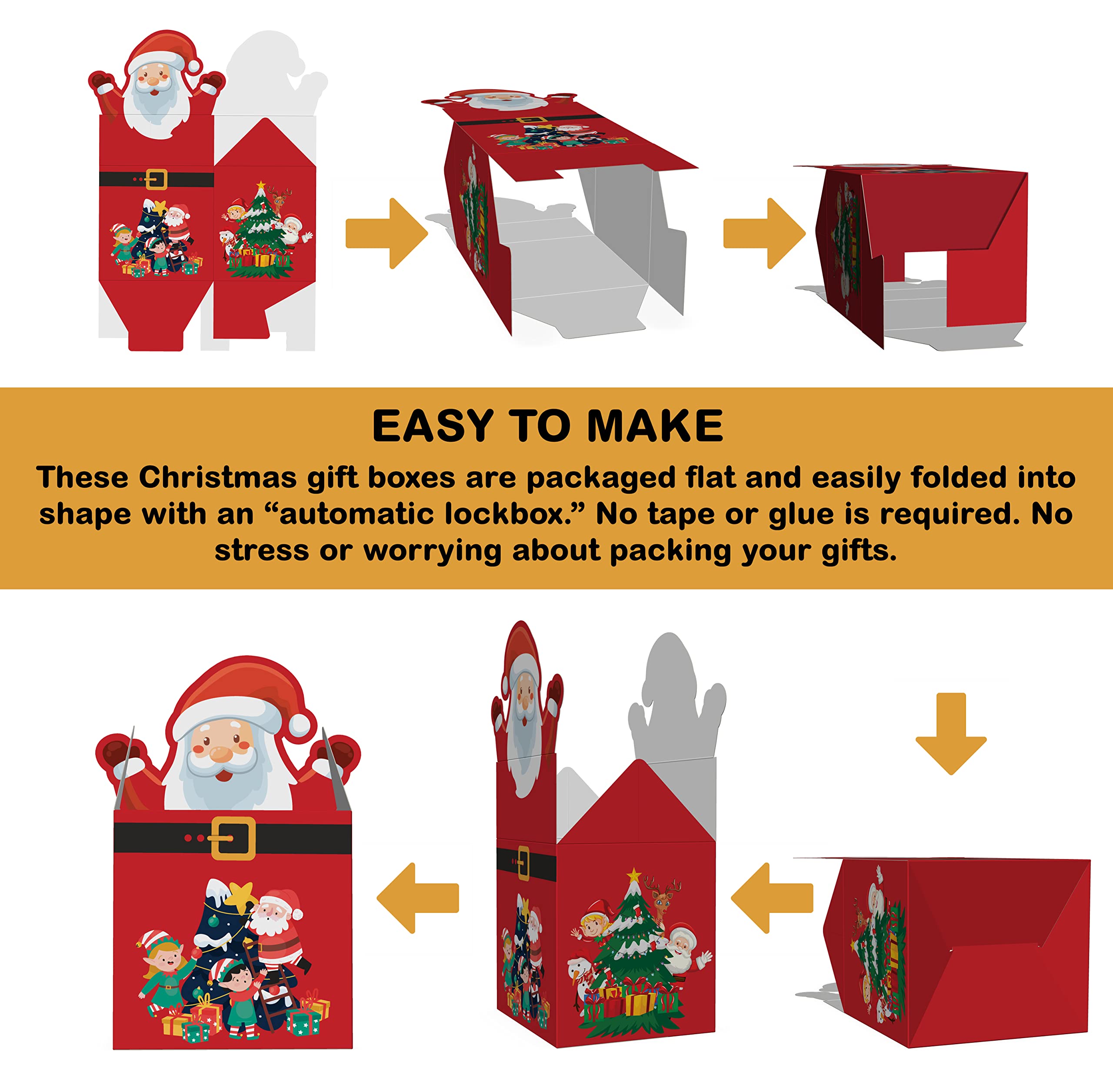 Giftinghouse Christmas Sweet Boxes Empty for Gifts -12/24/50 pcs, Christmas Treat Presents, Candy cupcake cookie treats party - Image 3